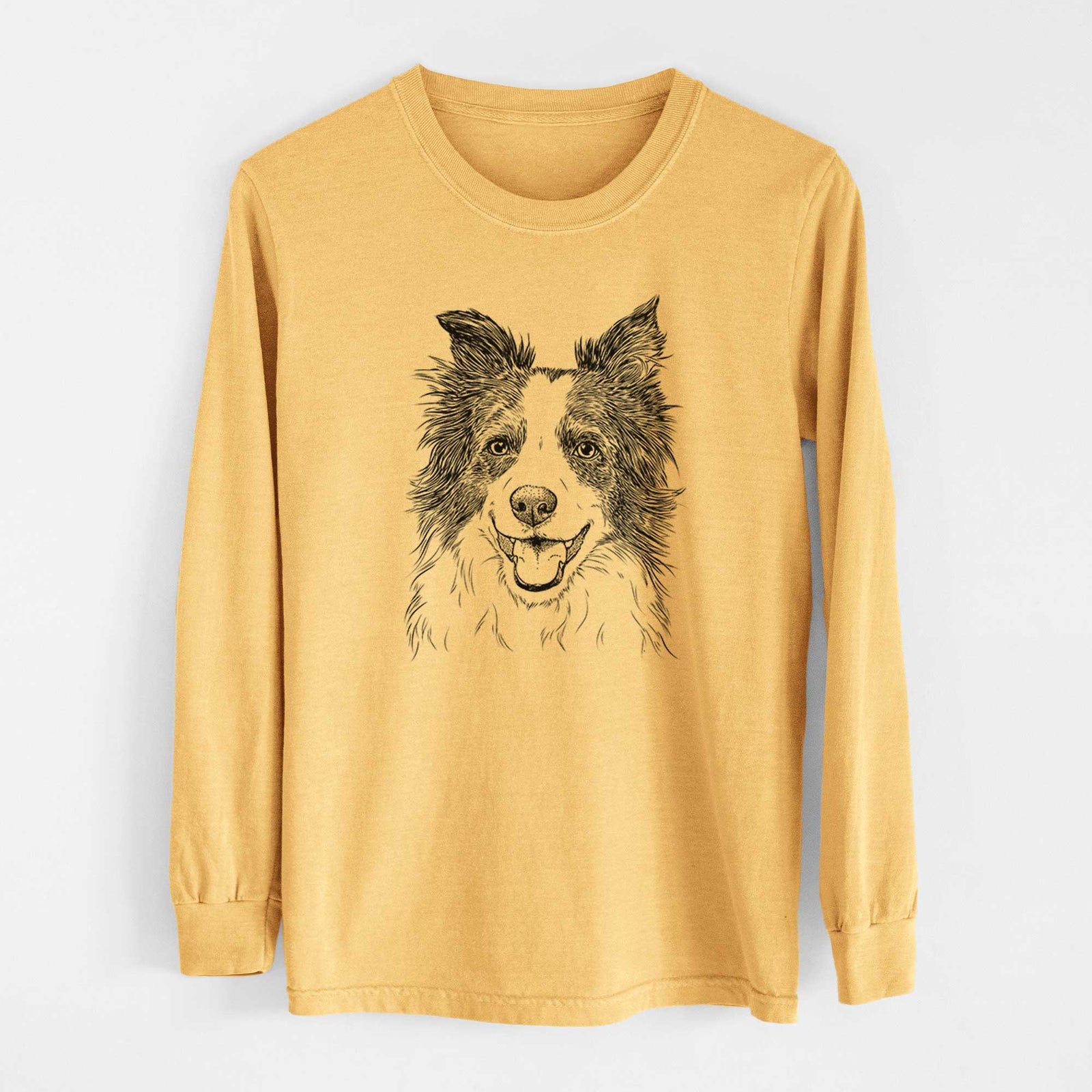 Bare Kylee the Border Collie - Heavyweight 100% Cotton Long Sleeve