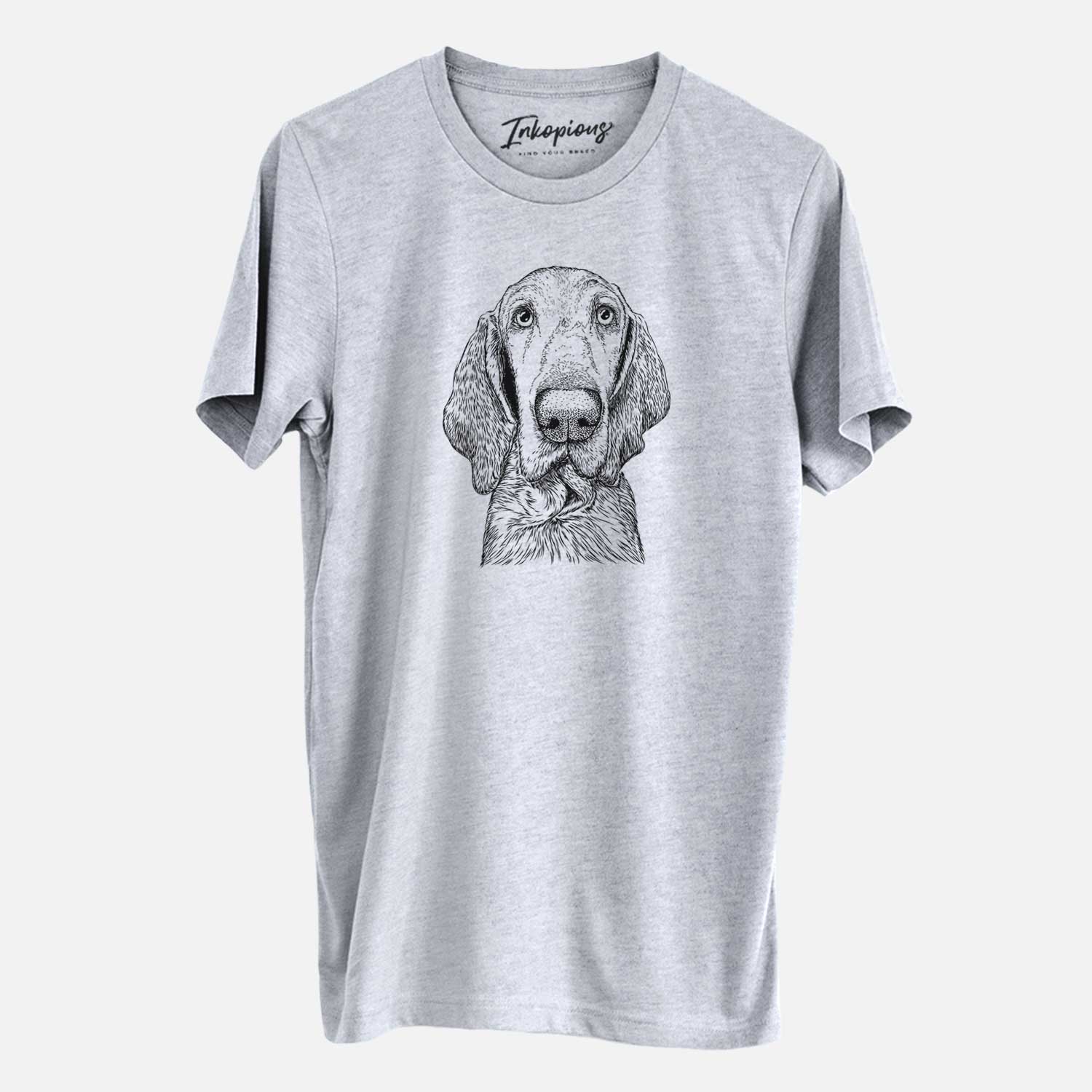 Hand-drawn sketch of Kylie the Bracco Italiano on a Grey Unisex crewneck