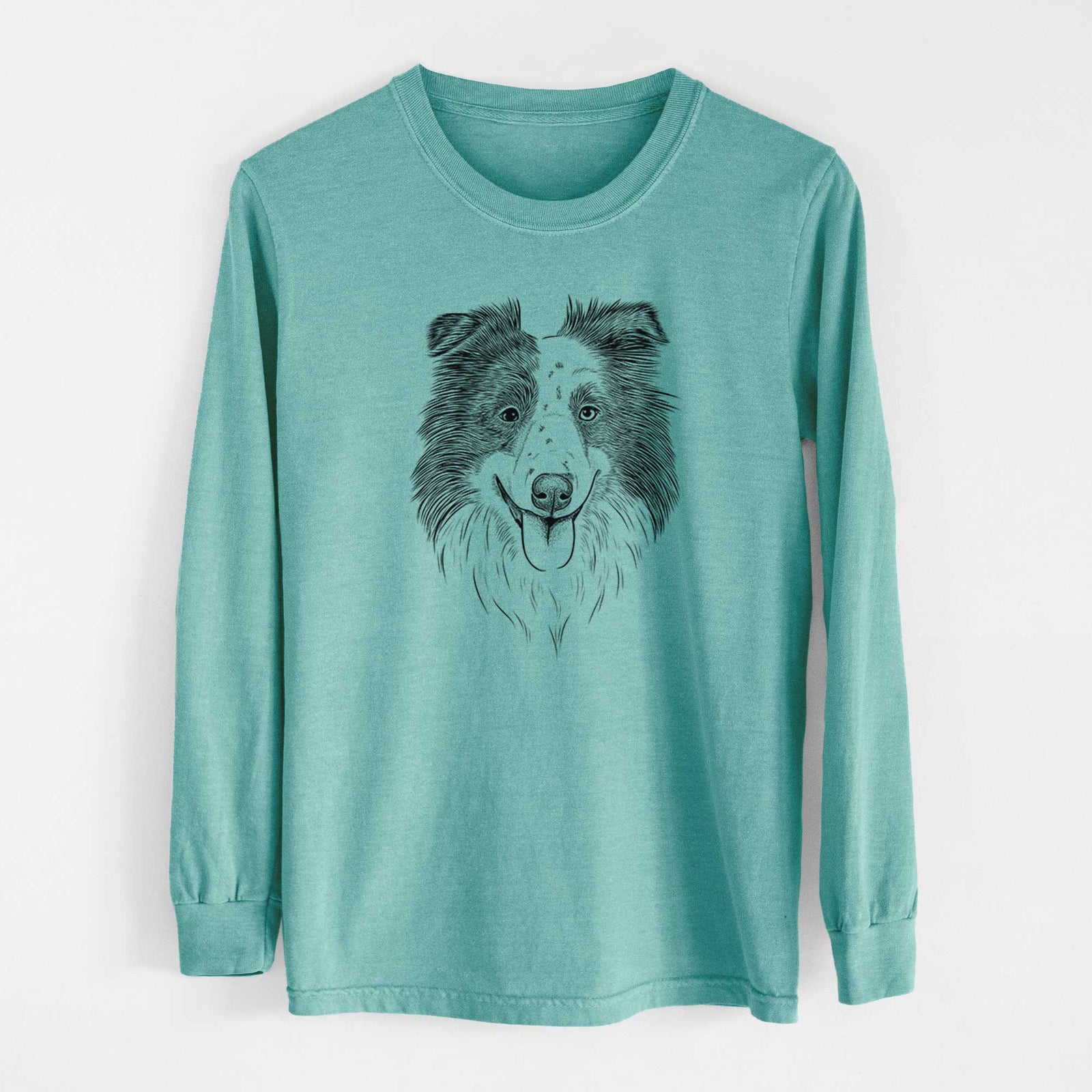 Bare Lady Bug the Border Collie - Heavyweight 100% Cotton Long Sleeve