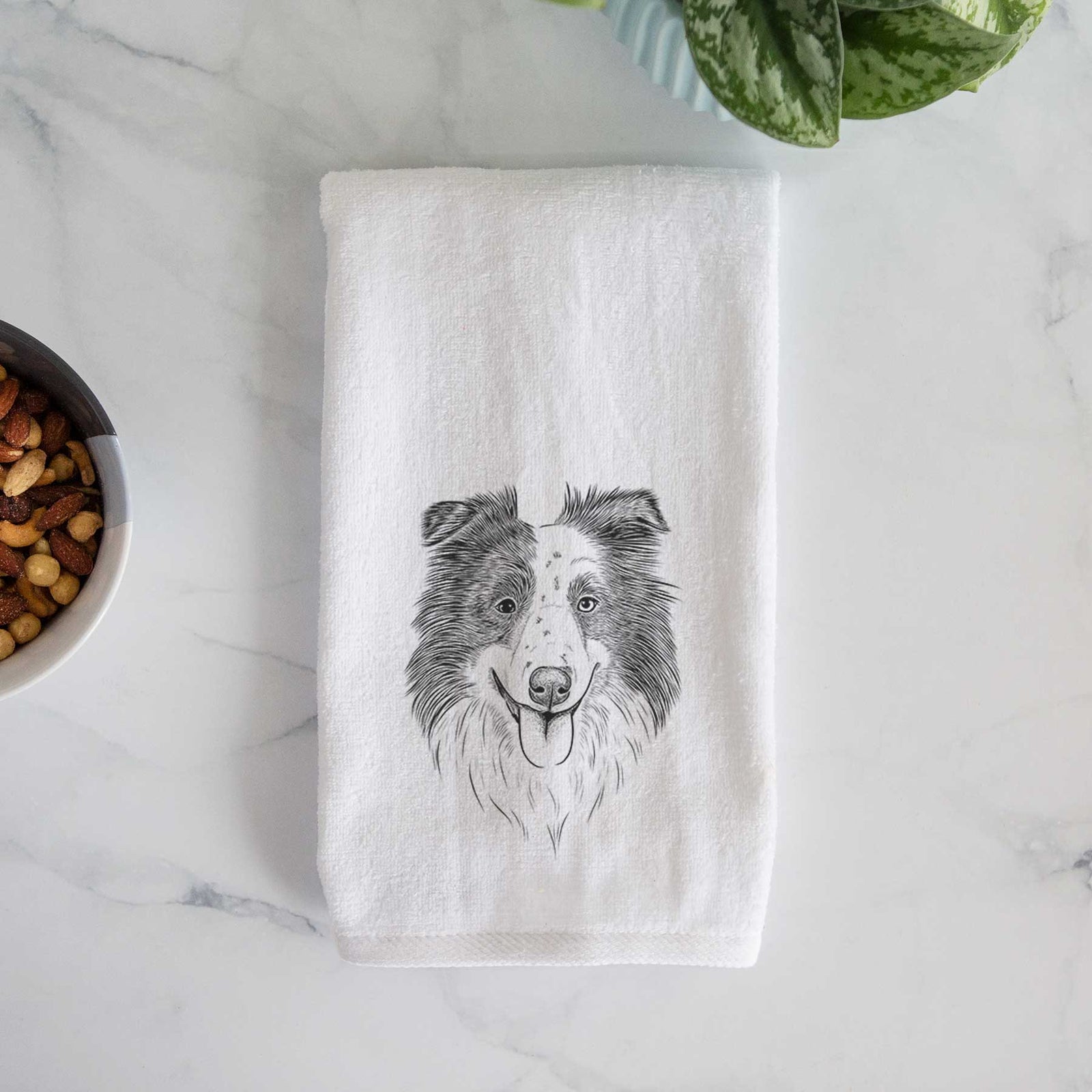 Lady Bug the Border Collie Decorative Hand Towel