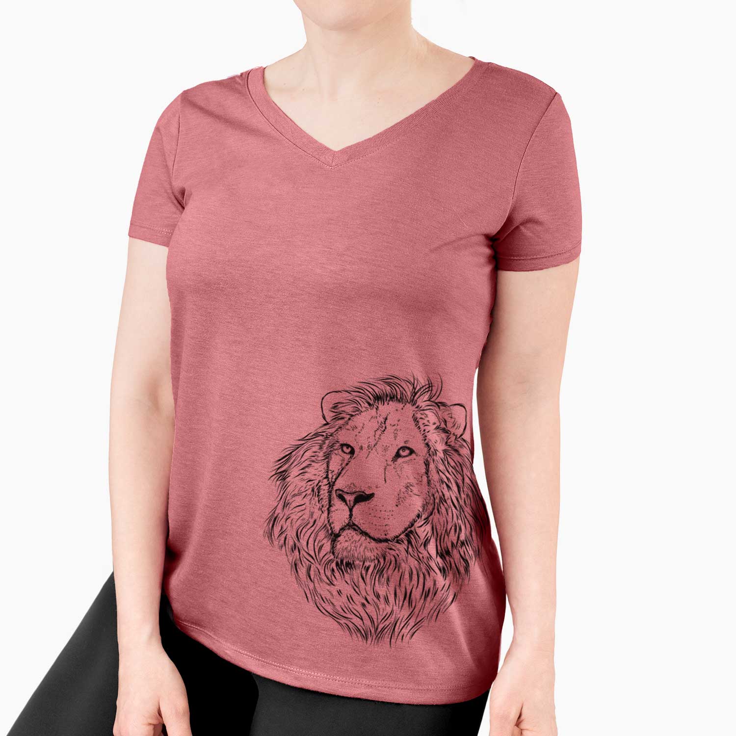 Bare Lenny the Lion - Women's V-neck Shirt