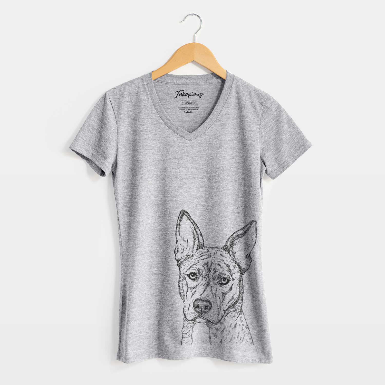 Bare Leo the Ibizan Hound Bull Mastiff Mix - Women's V-neck Shirt