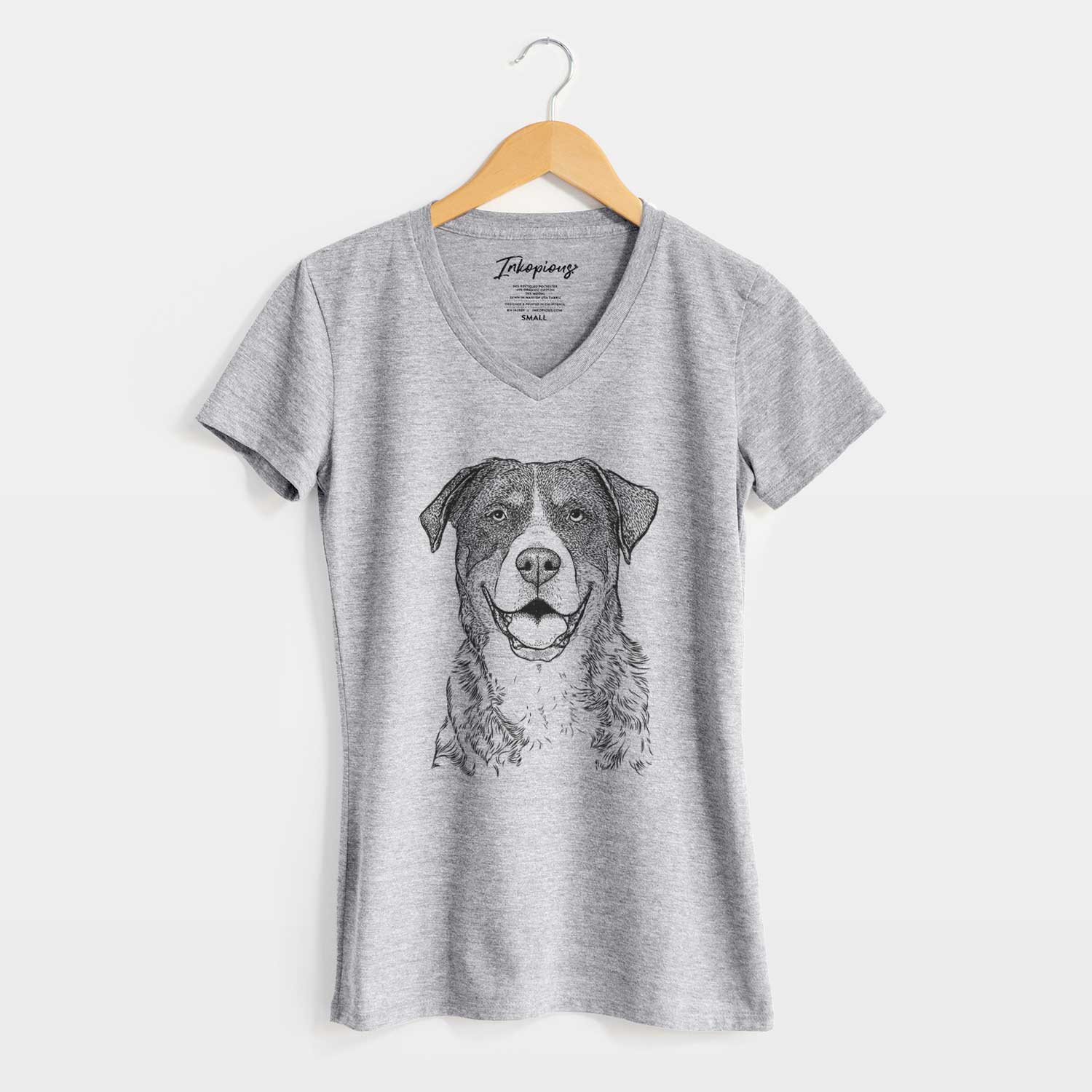 Bare Leon the Greater Swiss Mountain Dog - Women's V-neck Shirt