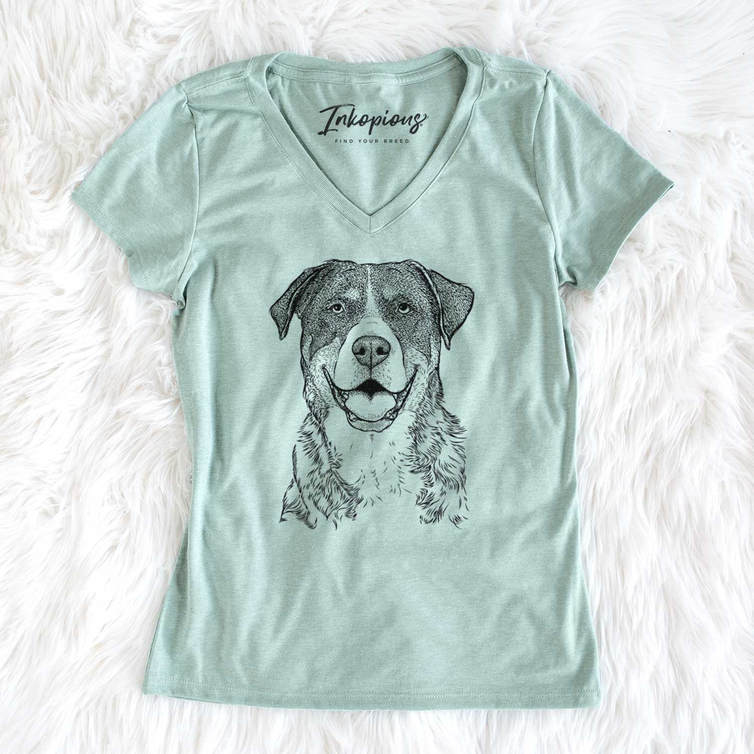 Bare Leon the Greater Swiss Mountain Dog - Women's V-neck Shirt