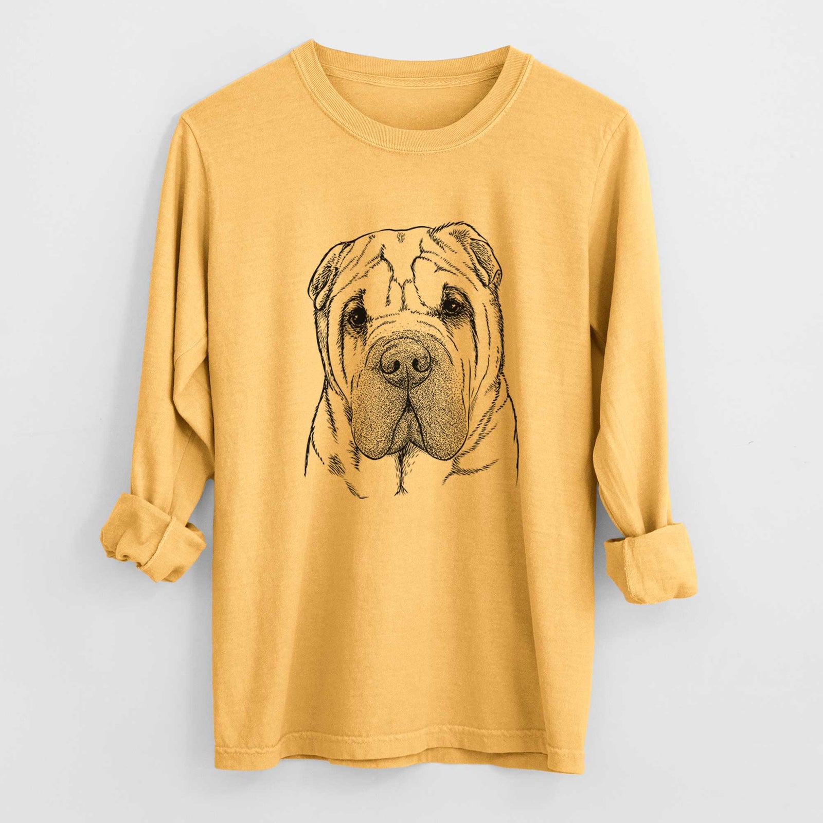 Bare Lilly the Shar Pei - Heavyweight 100% Cotton Long Sleeve