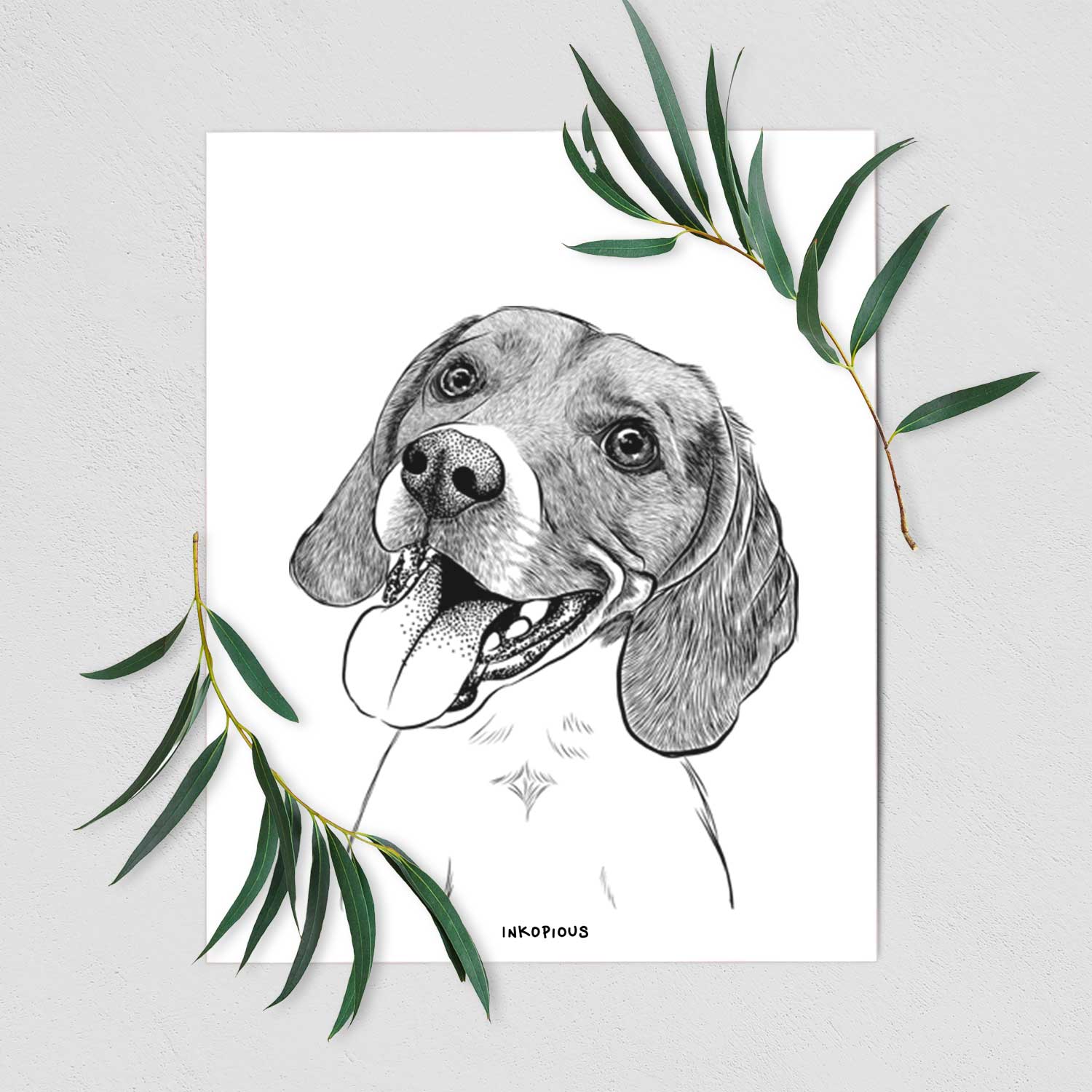 Little Bandit the Beagle Art Print