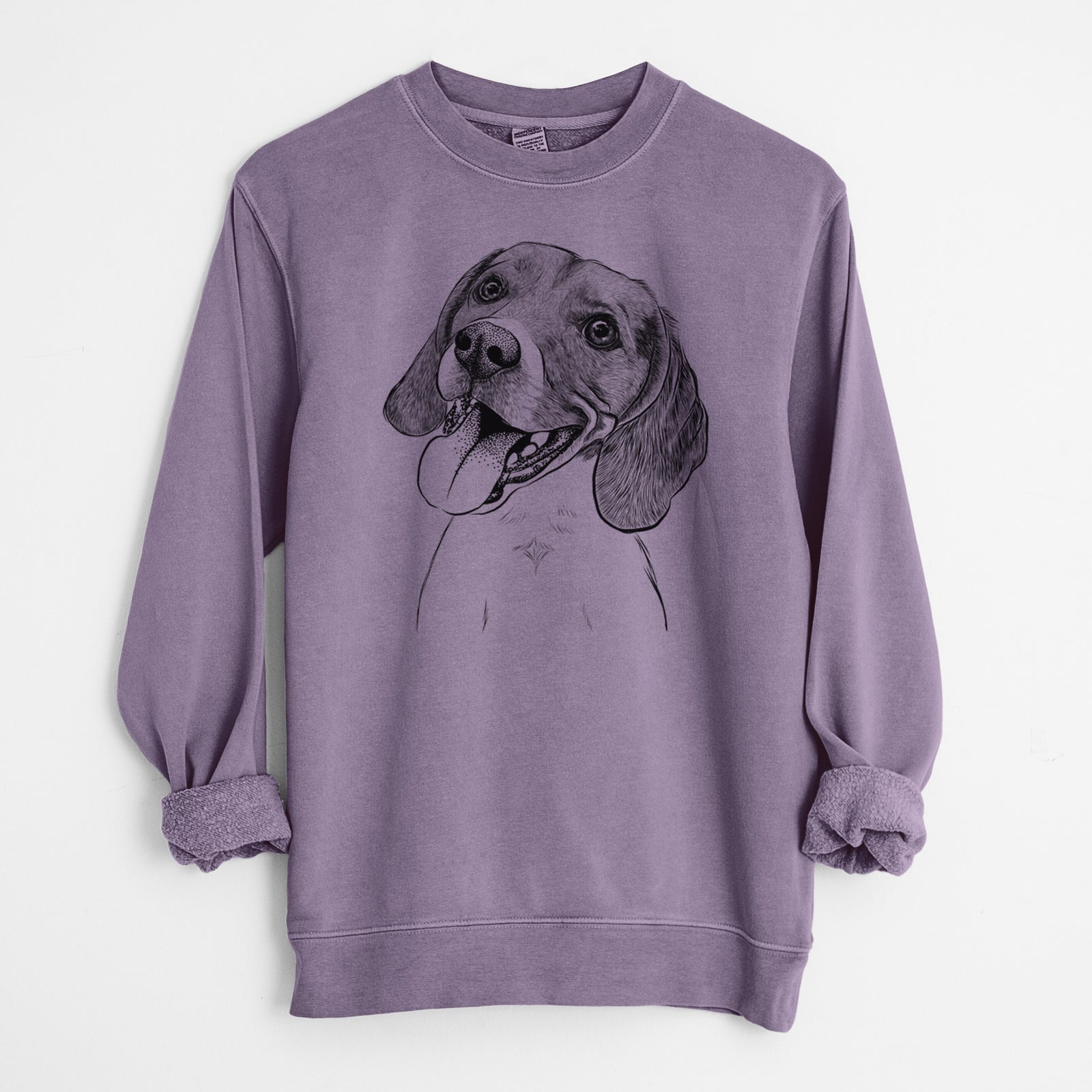 Bare Little Bandit the Beagle - Unisex Pigment Dyed Crew Sweatshirt