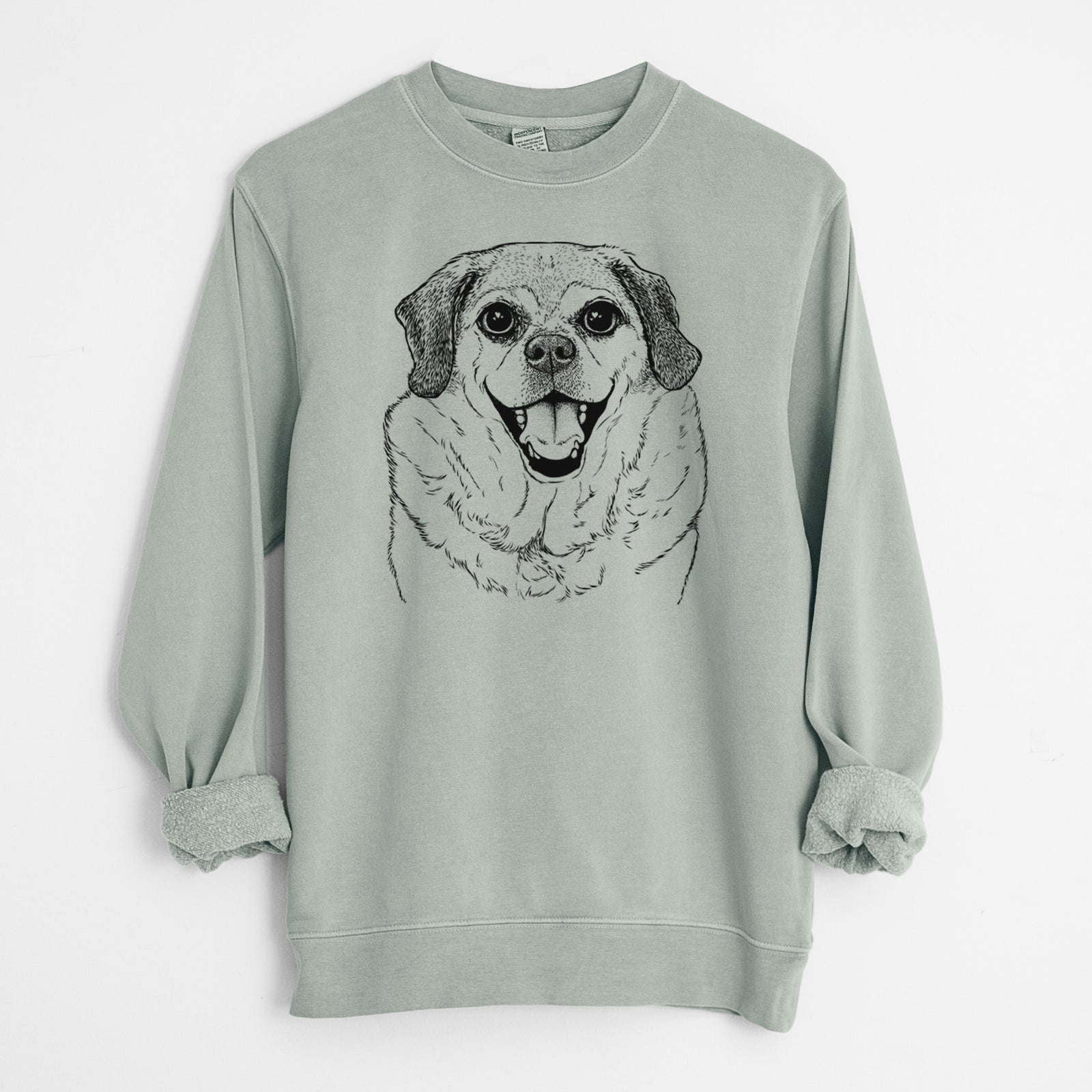 Bare Little Man the Puggle - Unisex Pigment Dyed Crew Sweatshirt