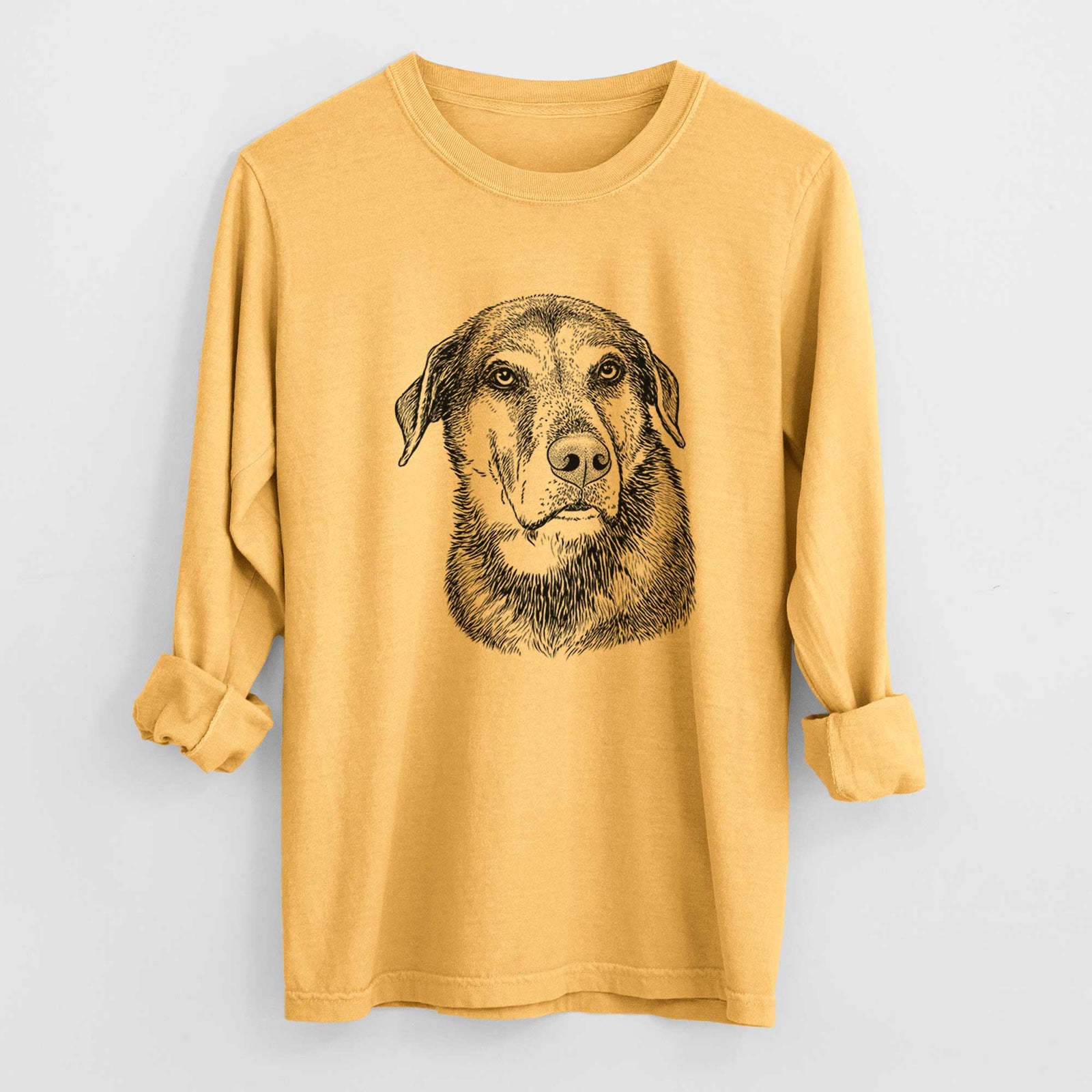 Bare Lobo the Shepherd Mix - Heavyweight 100% Cotton Long Sleeve