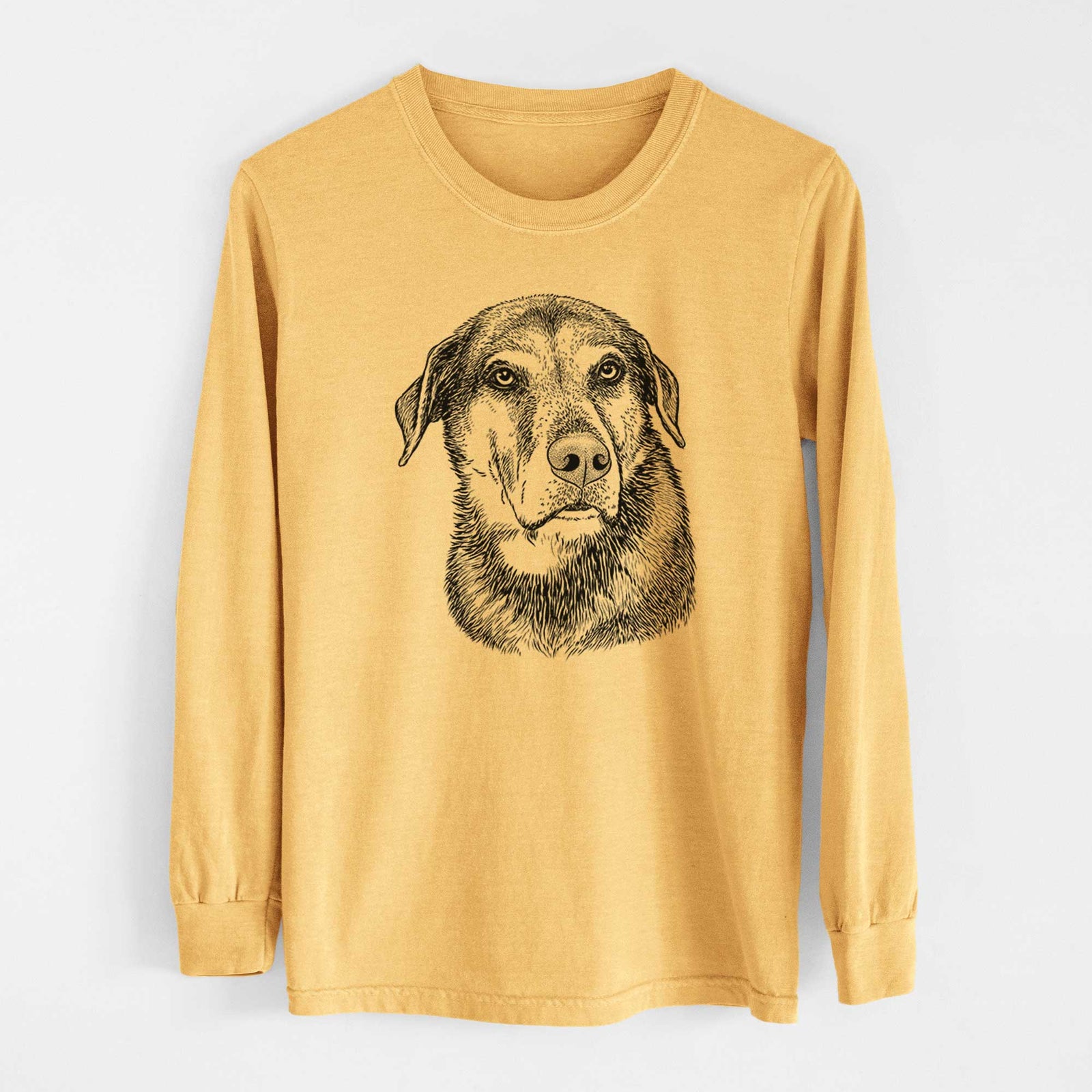 Bare Lobo the Shepherd Mix - Heavyweight 100% Cotton Long Sleeve