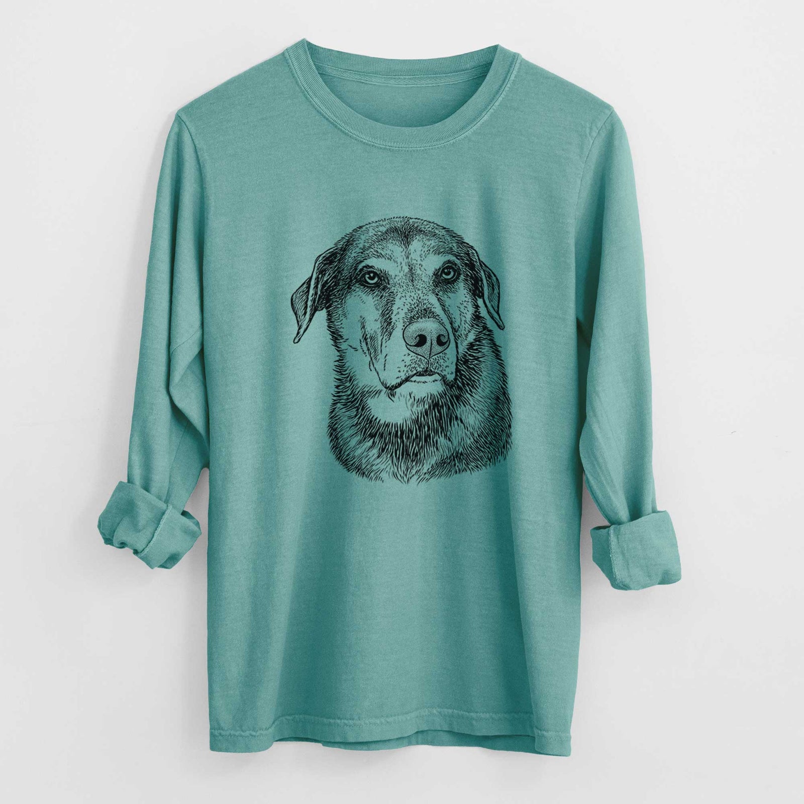 Bare Lobo the Shepherd Mix - Heavyweight 100% Cotton Long Sleeve