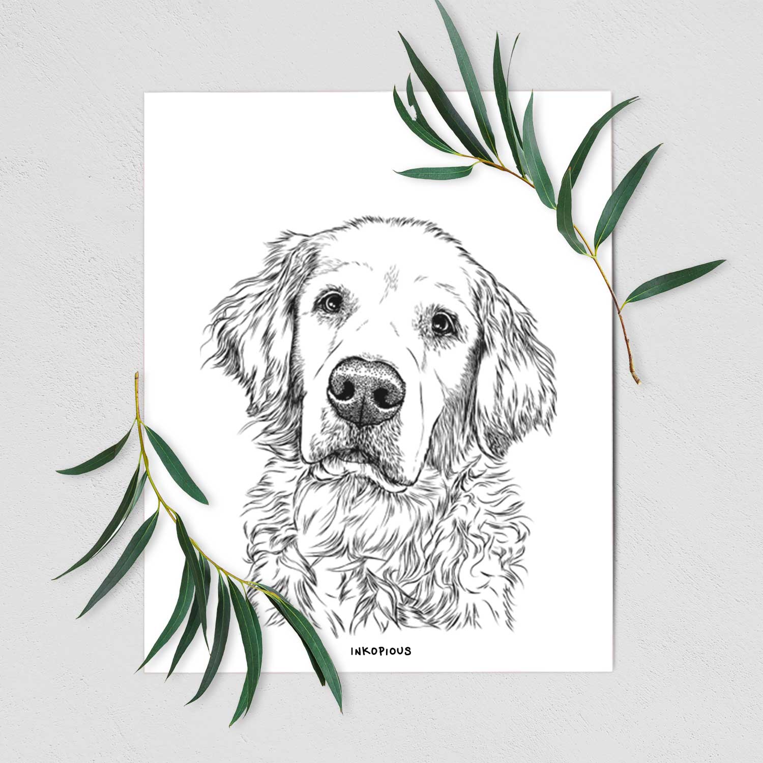 Loganator the Golden Retriever Art Print