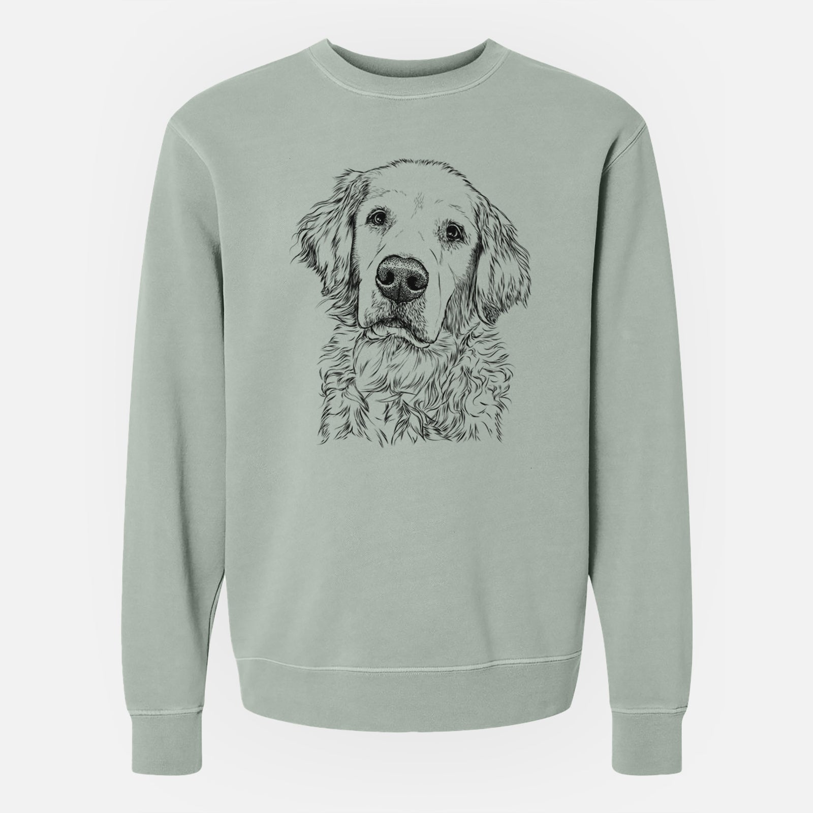 Bare Loganator the Golden Retriever - Unisex Pigment Dyed Crew Sweatshirt