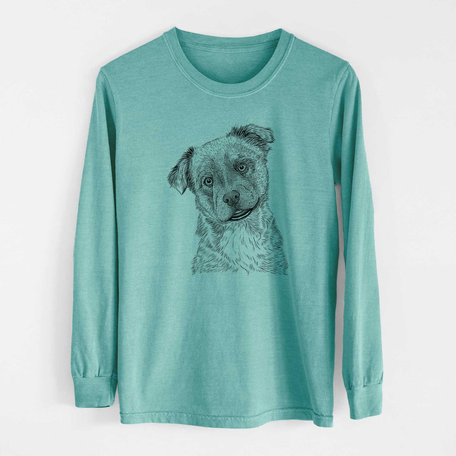 Bare Loki Bear the Australian Cattle Dog Mix - Heavyweight 100% Cotton Long Sleeve