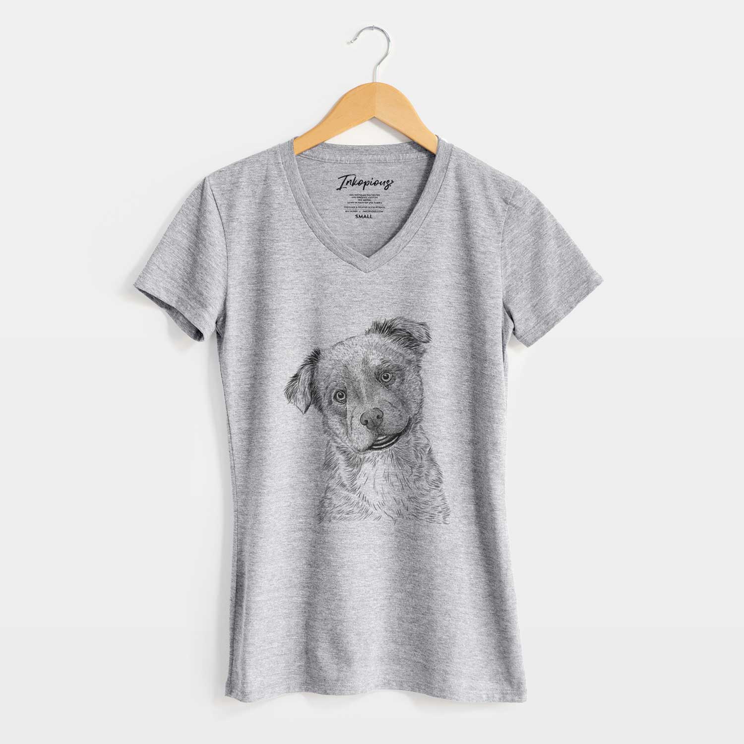Bare Loki Bear the Australian Cattle Dog Mix - Women's V-neck Shirt
