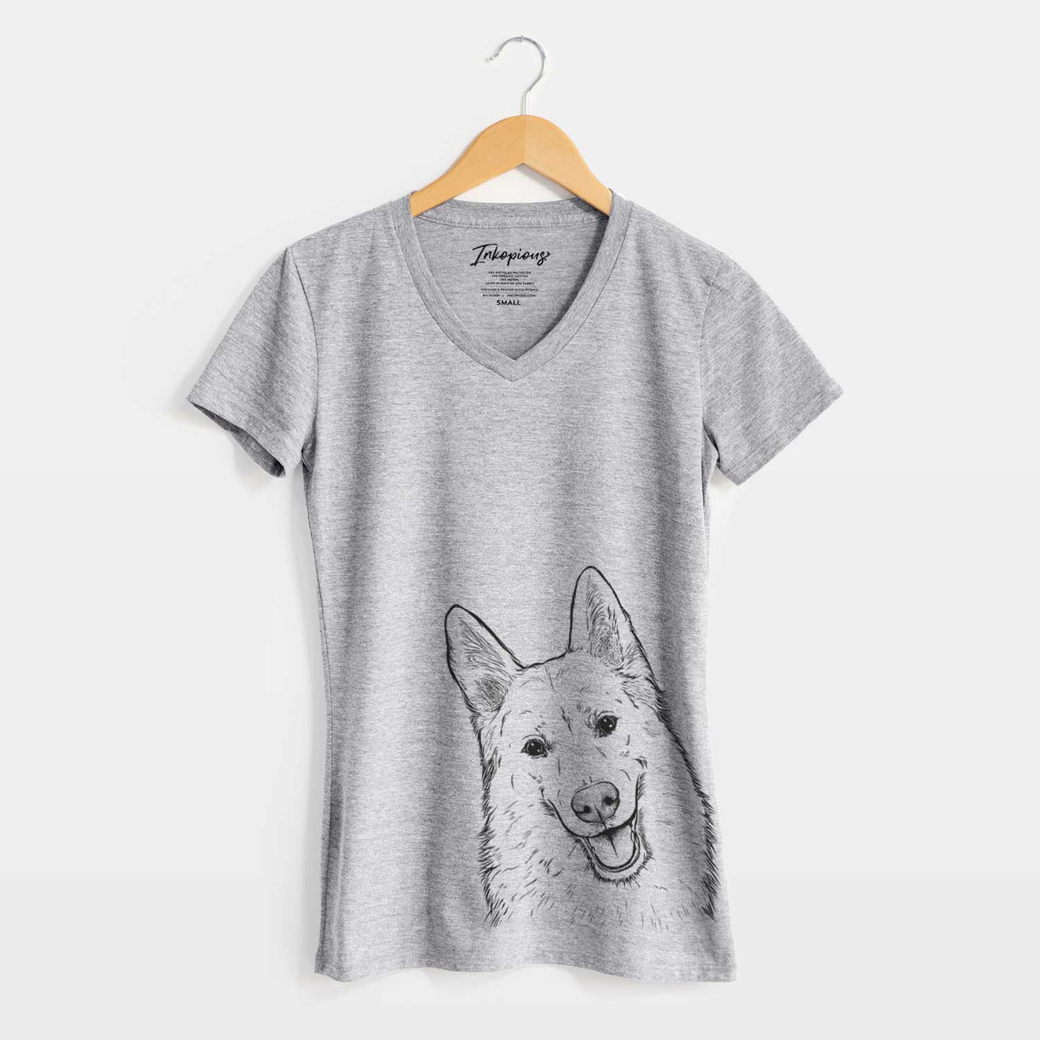 Bare Loki the Husky Shepherd Mix - Women's V-neck Shirt