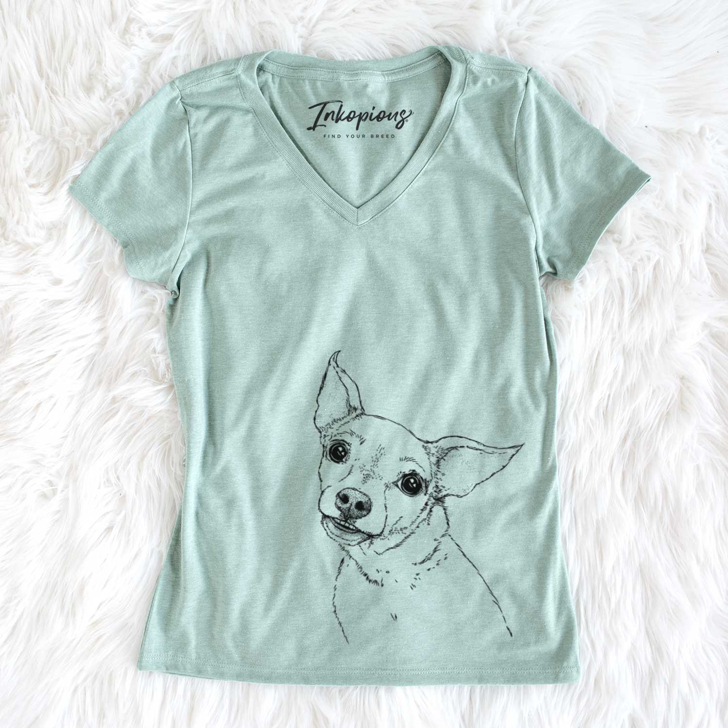 Bare Lola the Chiweenie - Women's V-neck Shirt
