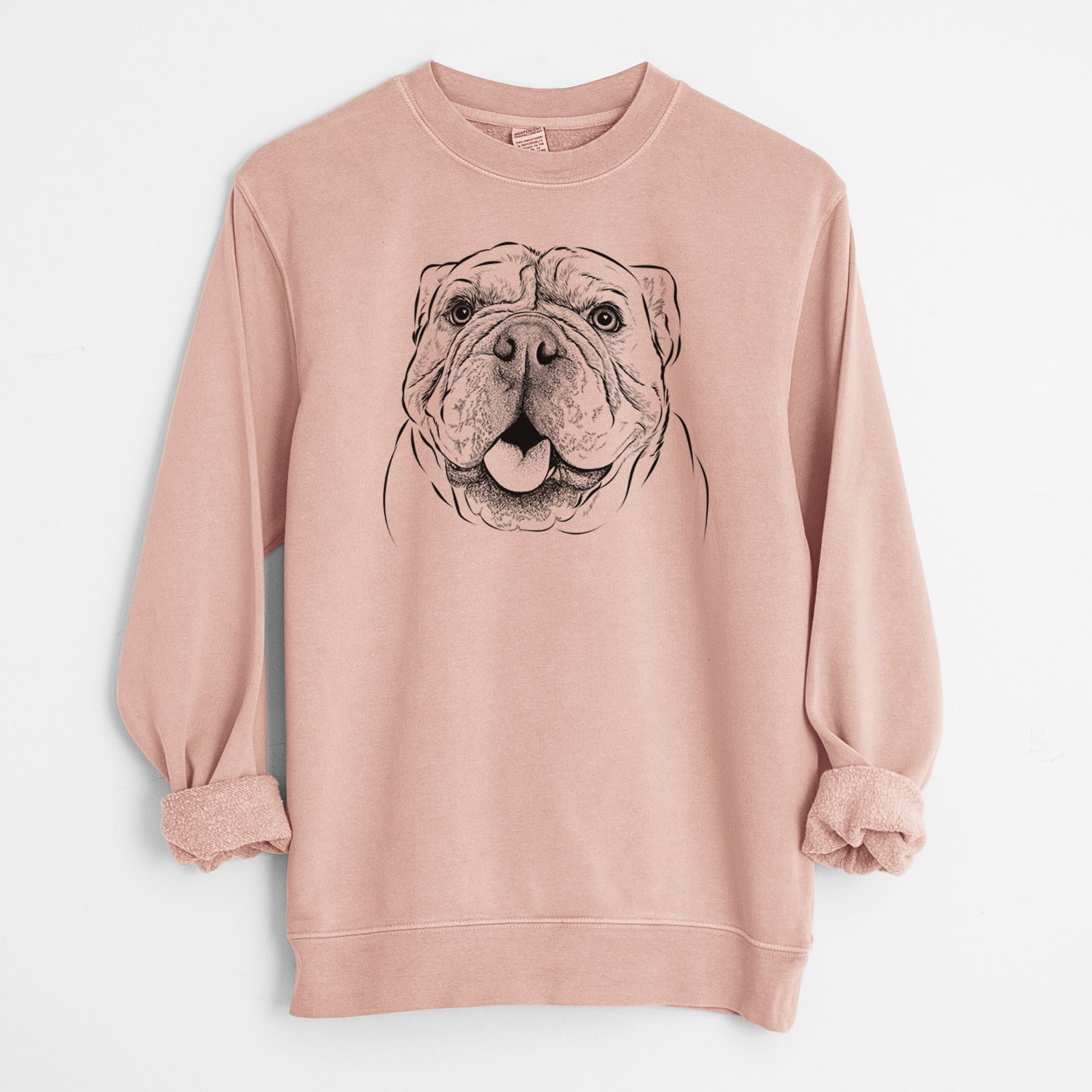 Bare Louie the English Bulldog - Unisex Pigment Dyed Crew Sweatshirt