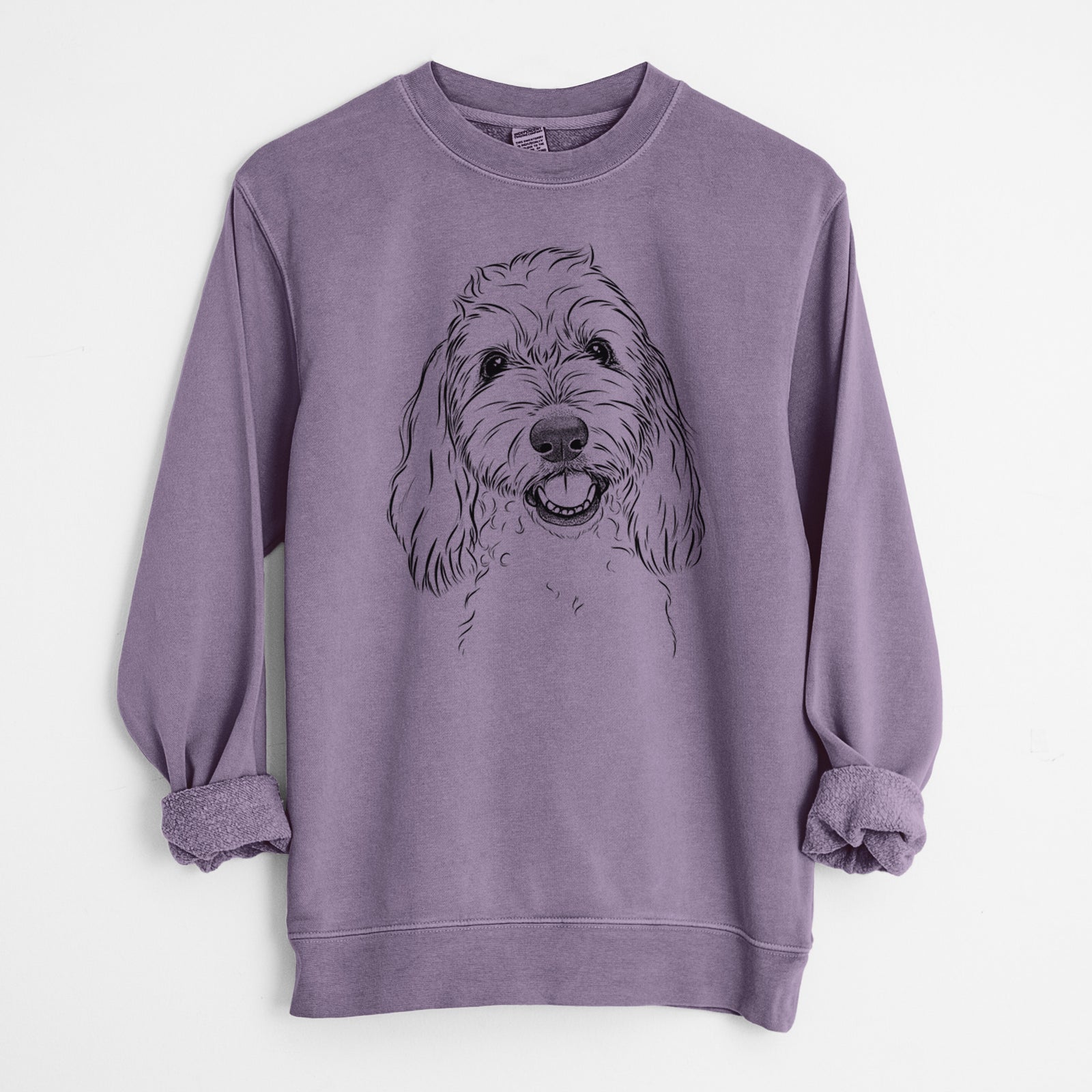 Bare Louie the Coton de Tulear - Unisex Pigment Dyed Crew Sweatshirt