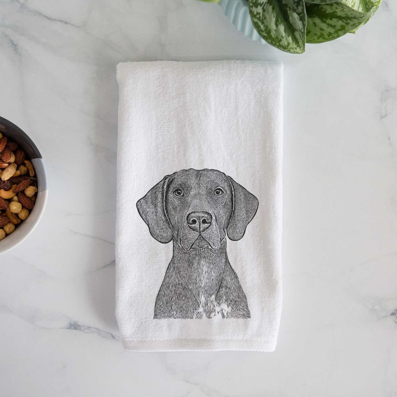 Lucifer the German Shorthaired Pointer Decorative Hand Towel