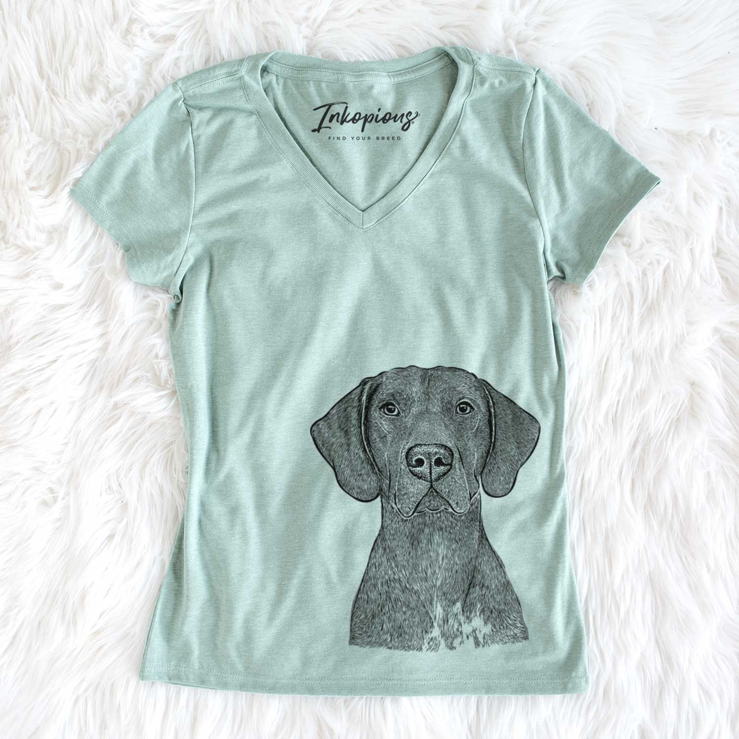 Bare Lucifer the German Shorthaired Pointer - Women's V-neck Shirt