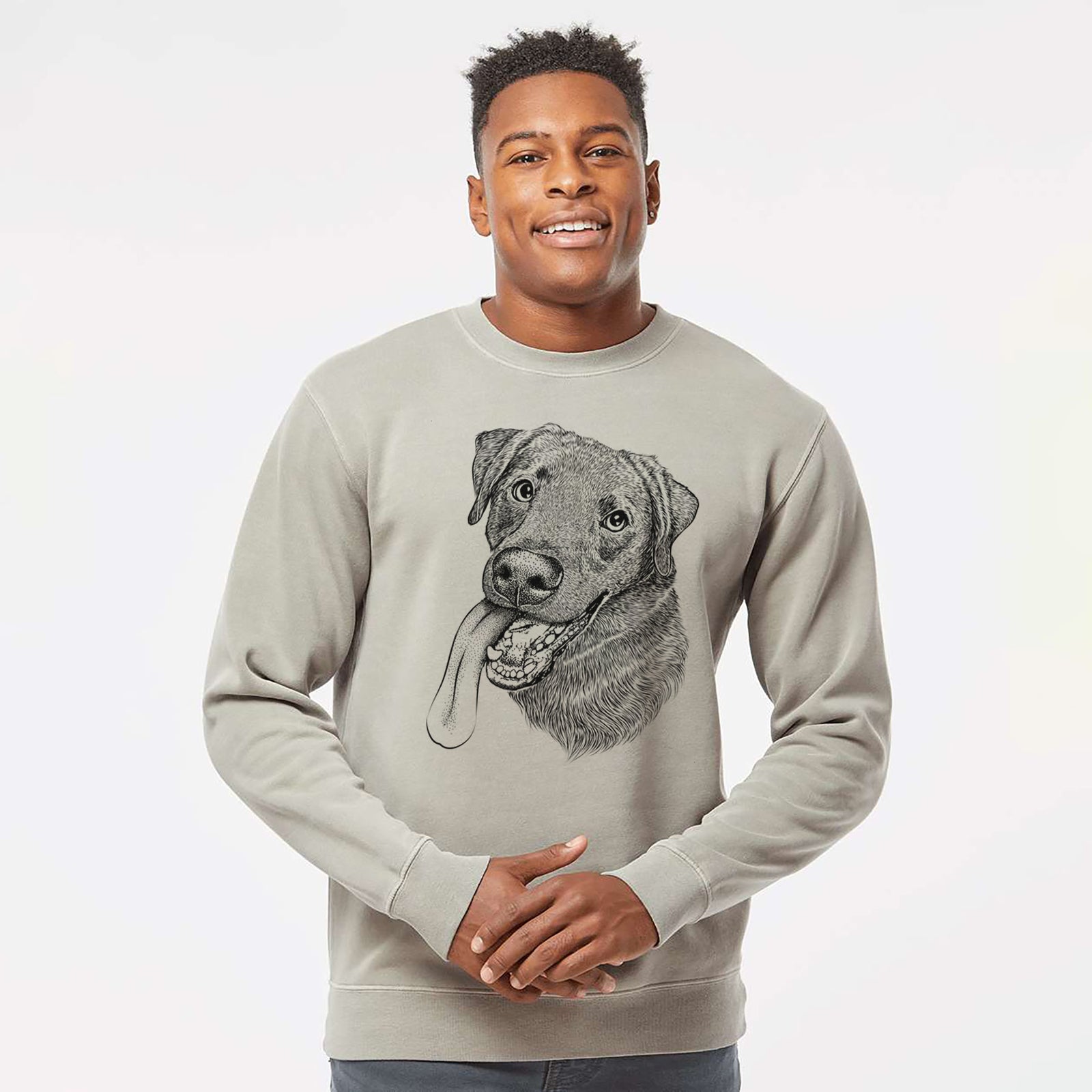 Bare Macaroni the Lab Mix - Unisex Pigment Dyed Crew Sweatshirt