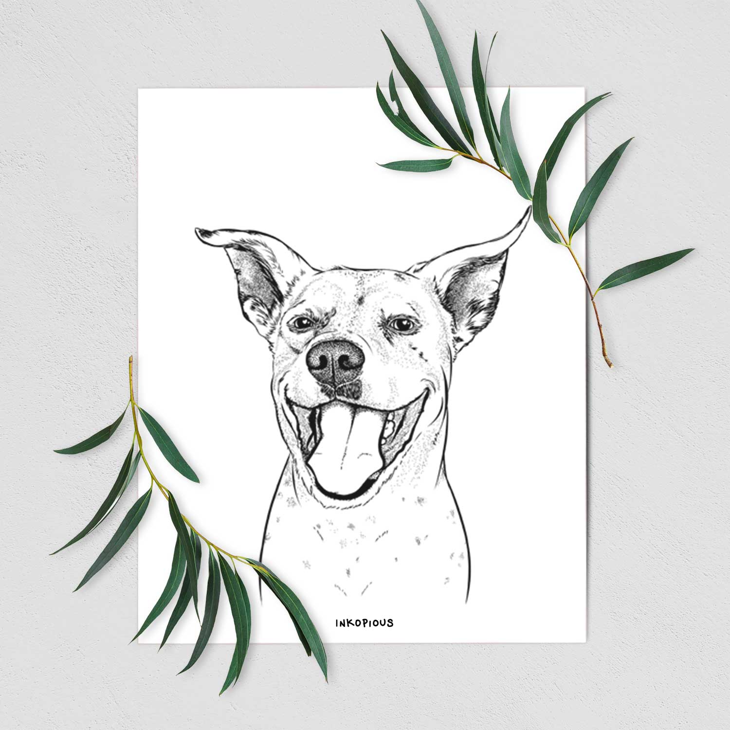 Maddie the Dalmaitan Pitbull Mix Art Print