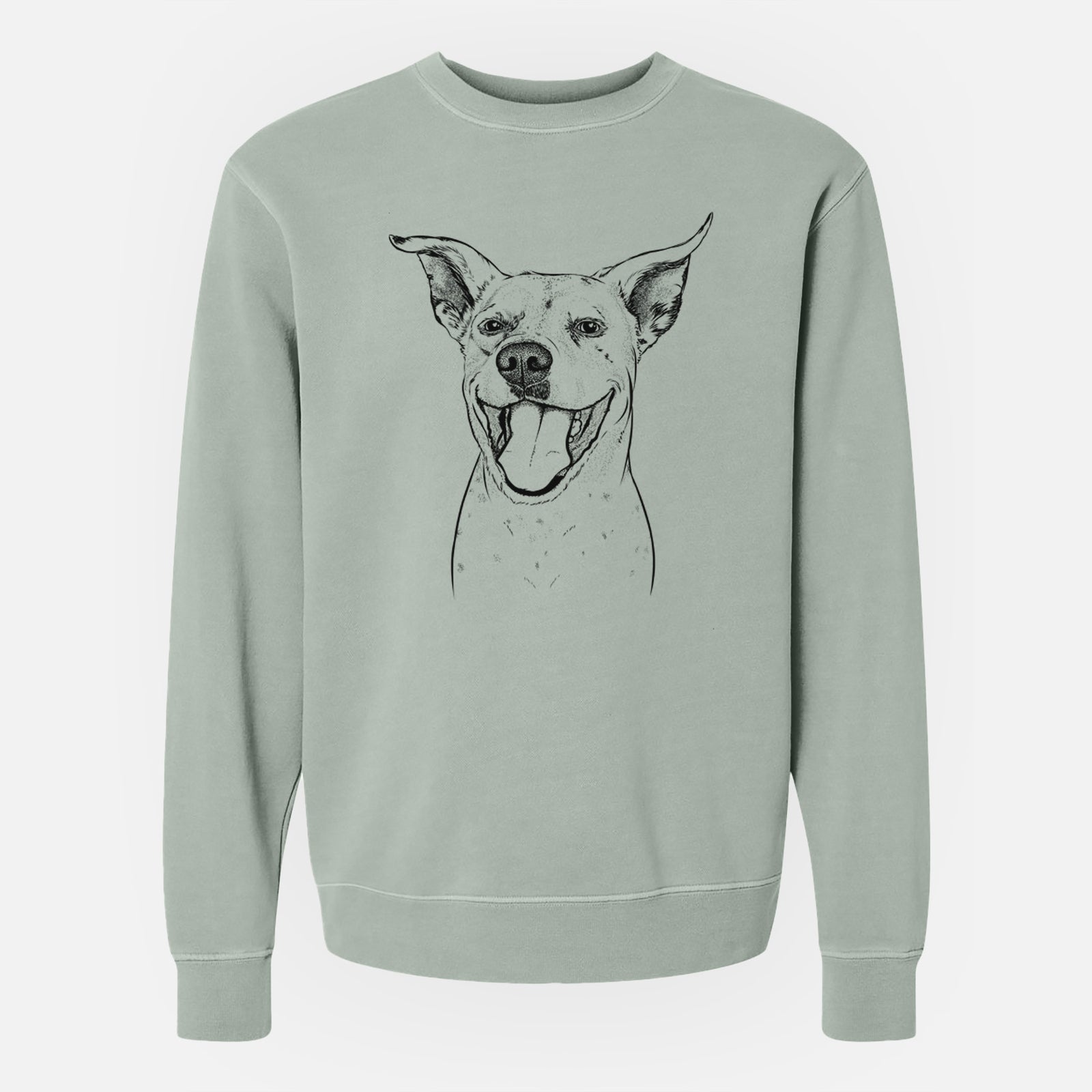 Bare Maddie the Dalmatian Pitbull Mix - Unisex Pigment Dyed Crew Sweatshirt