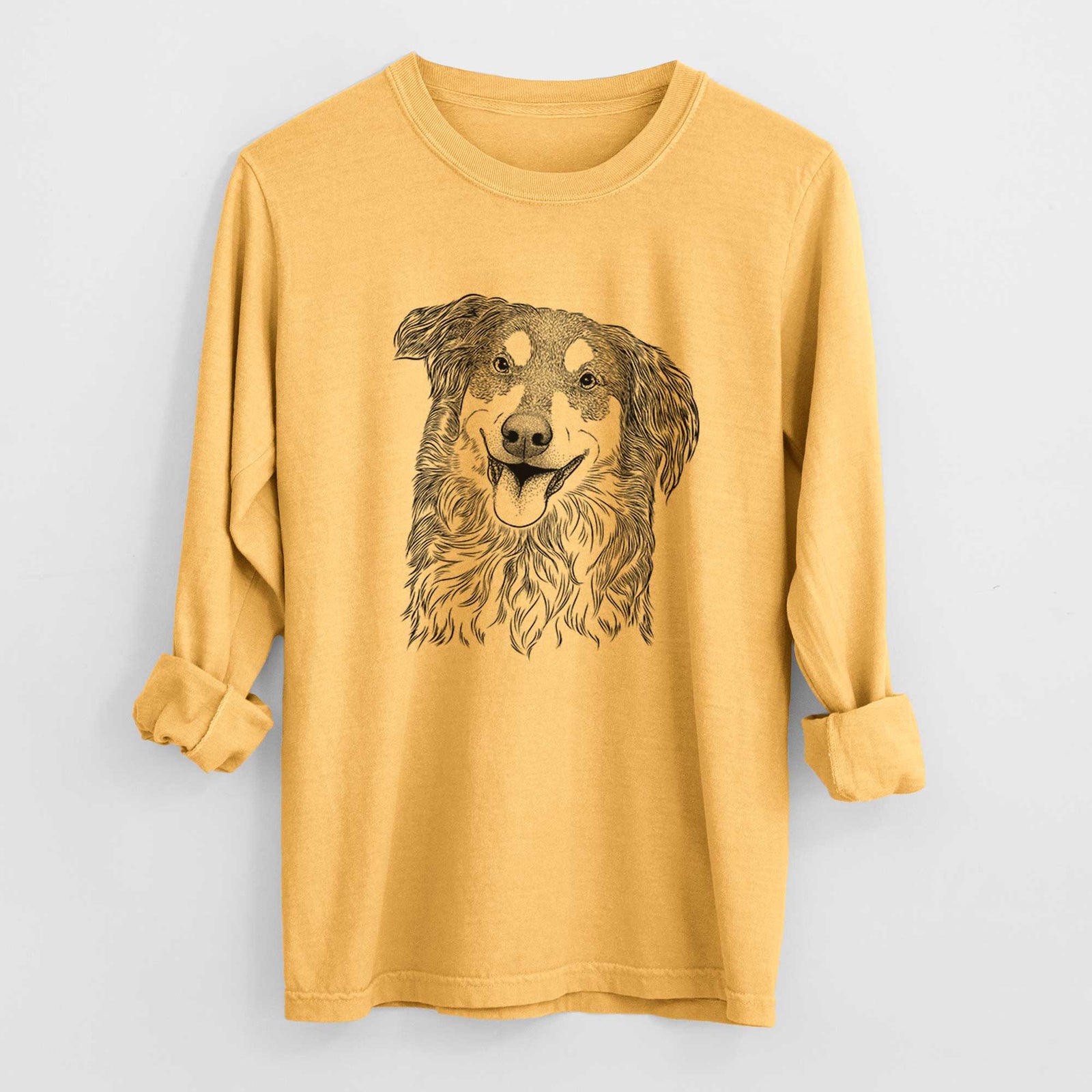 Bare Maddie the English Shepherd - Heavyweight 100% Cotton Long Sleeve