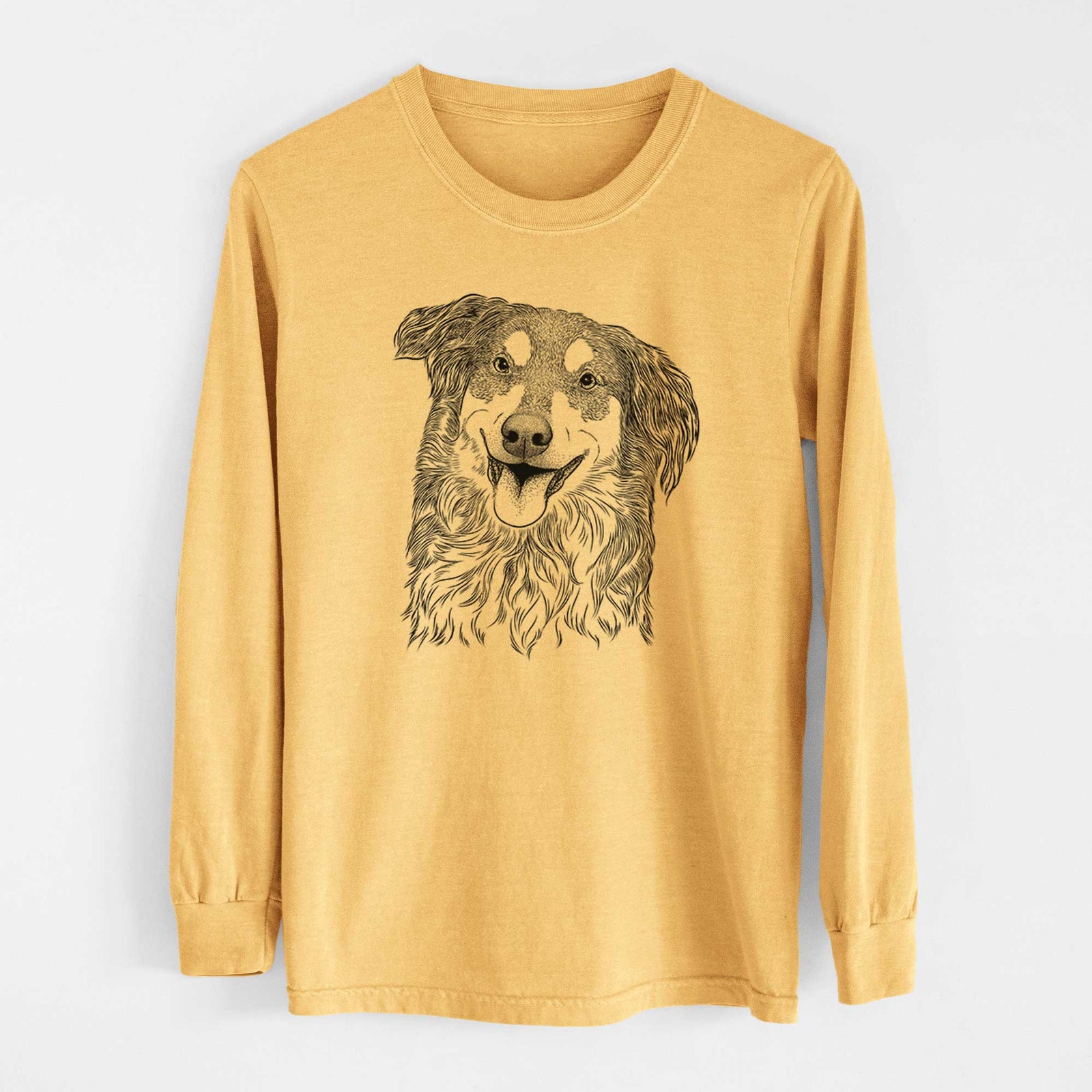 Bare Maddie the English Shepherd - Heavyweight 100% Cotton Long Sleeve