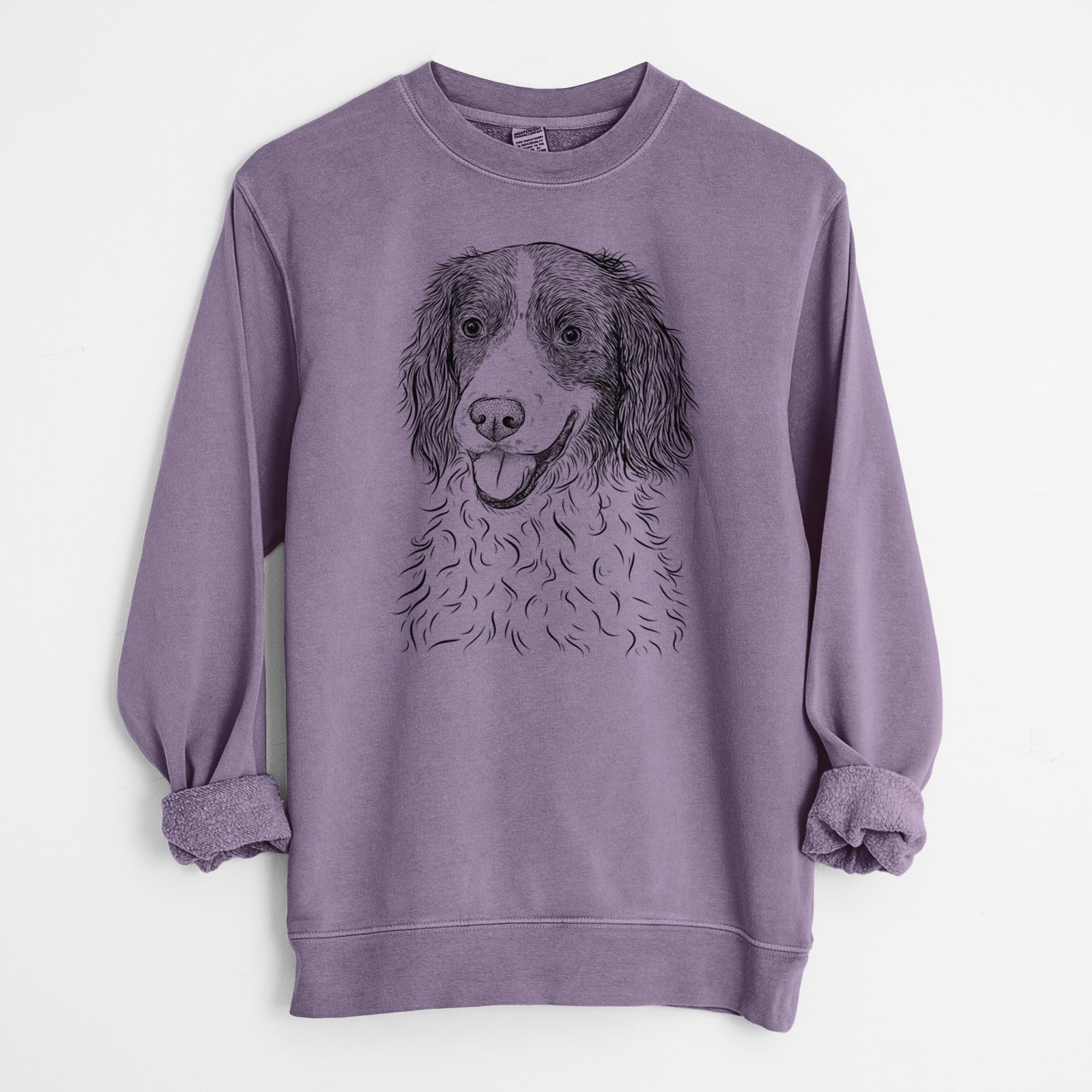 Bare Maggie the Springer Spaniel - Unisex Pigment Dyed Crew Sweatshirt