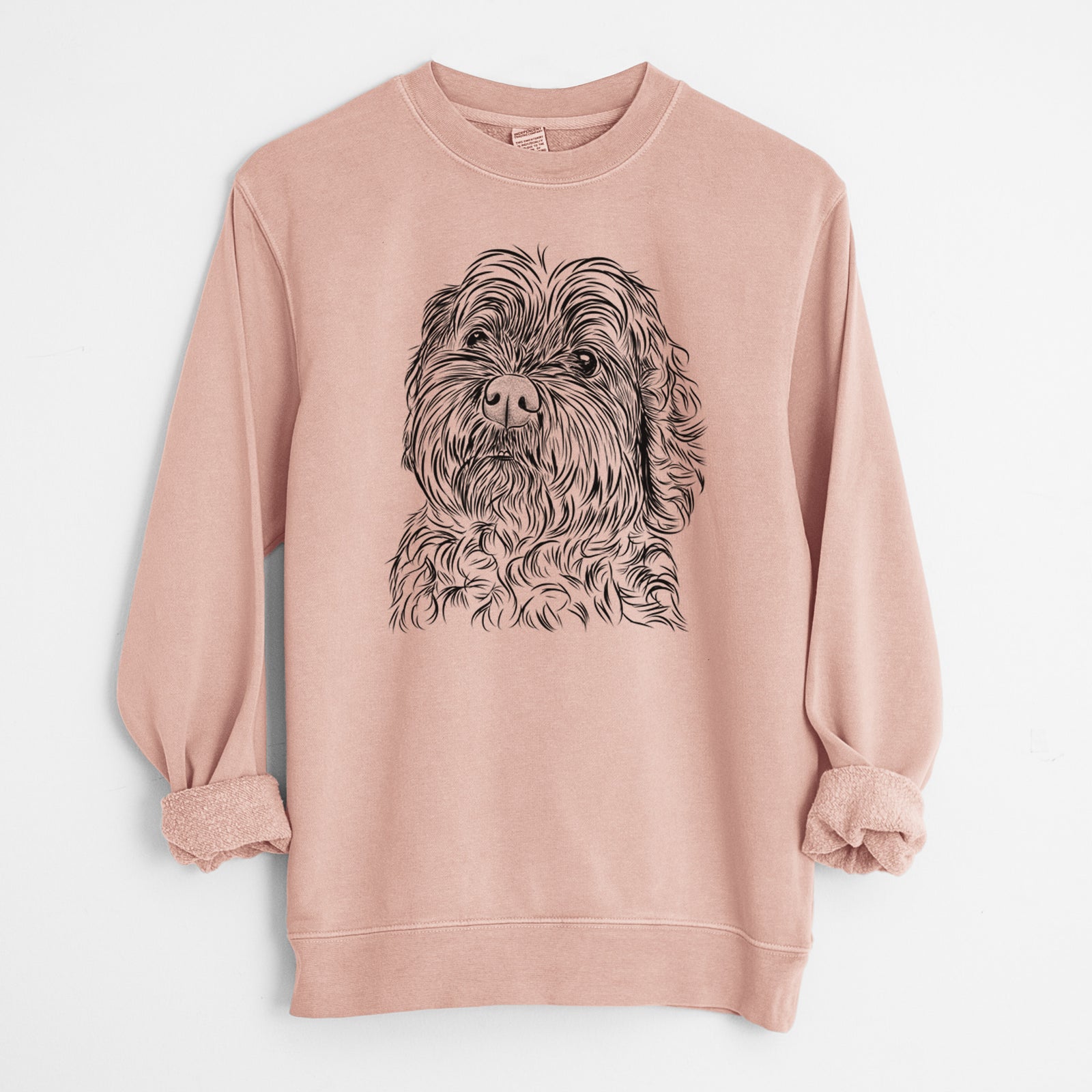 Bare Maggie Girl the Cockapoo - Unisex Pigment Dyed Crew Sweatshirt
