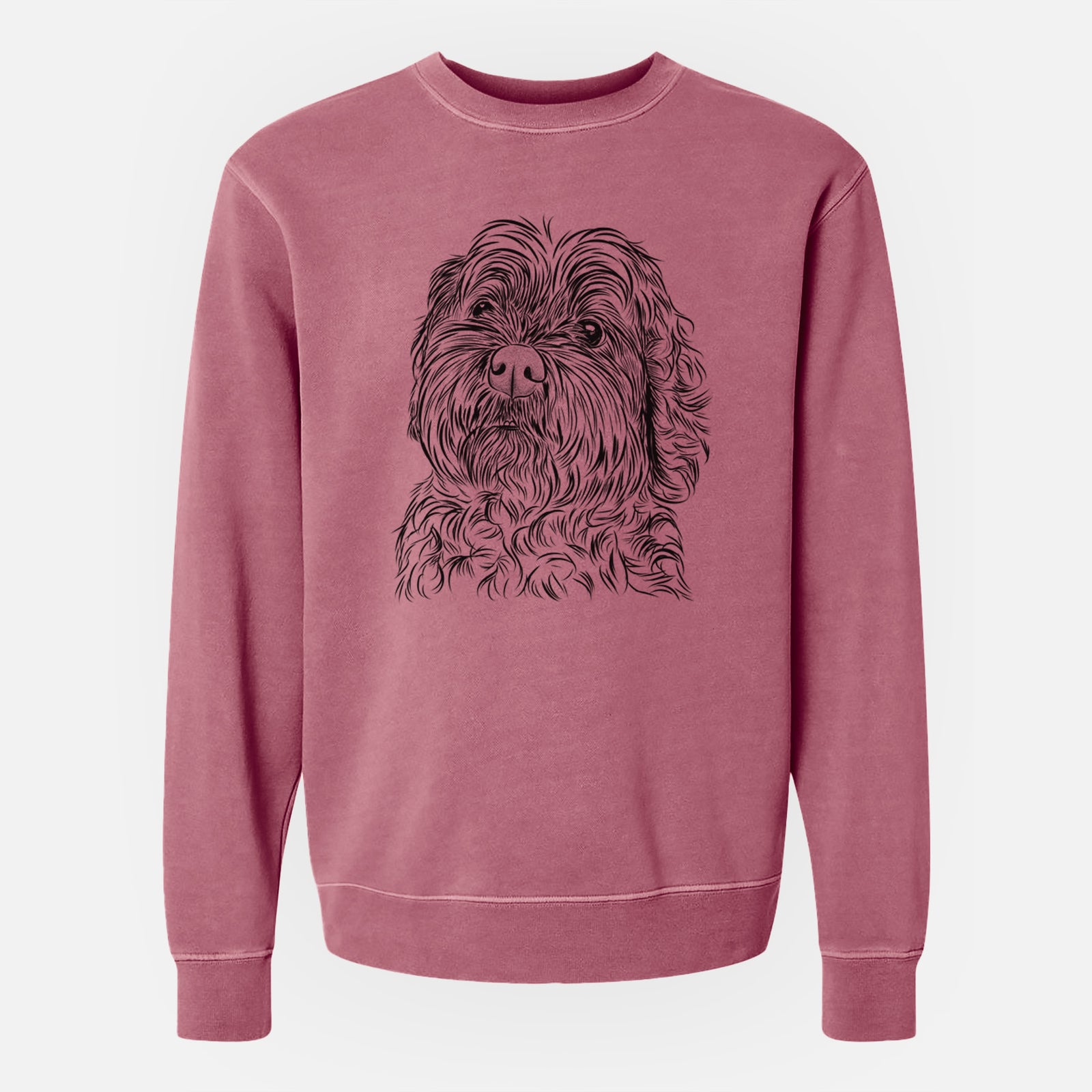 Bare Maggie Girl the Cockapoo - Unisex Pigment Dyed Crew Sweatshirt