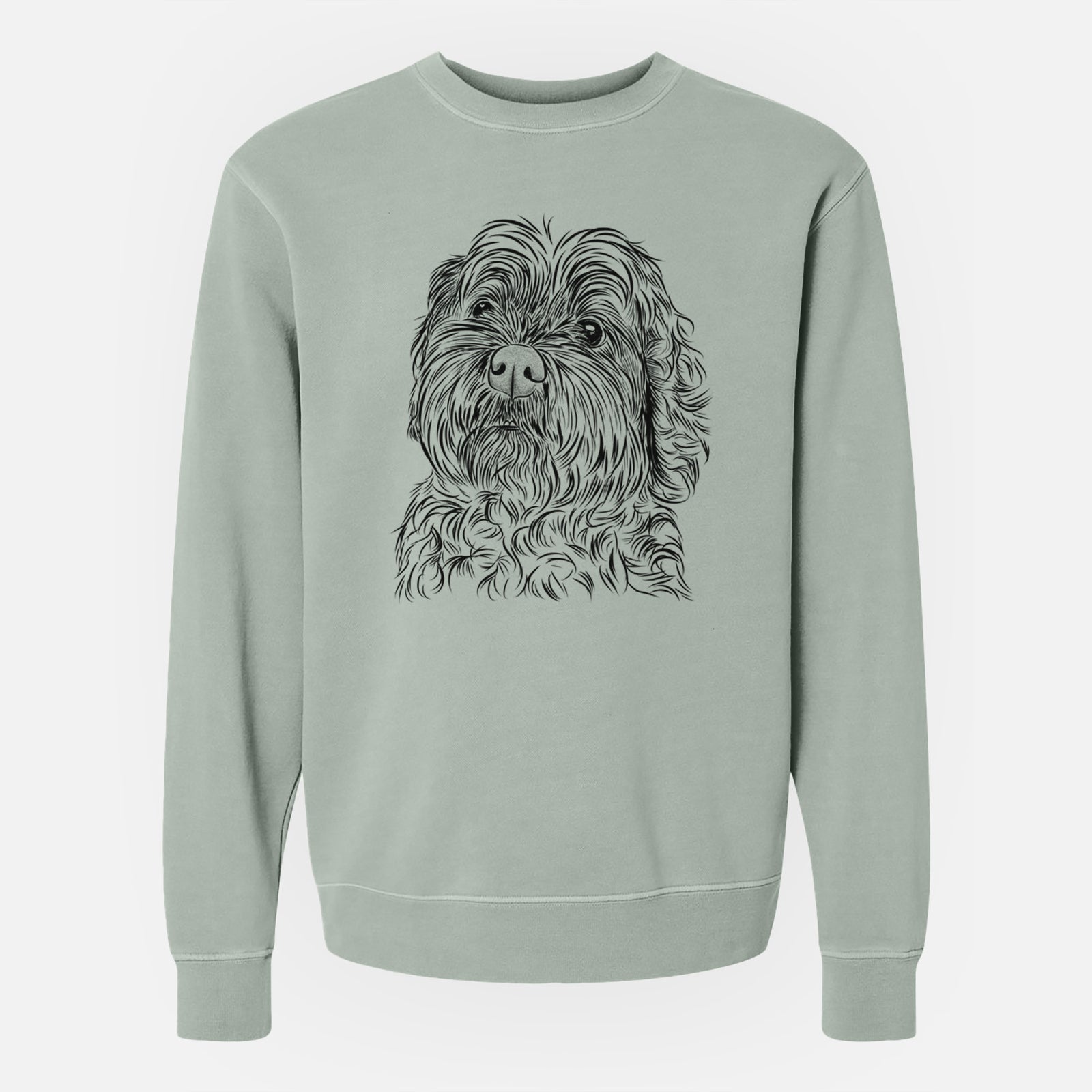 Bare Maggie Girl the Cockapoo - Unisex Pigment Dyed Crew Sweatshirt
