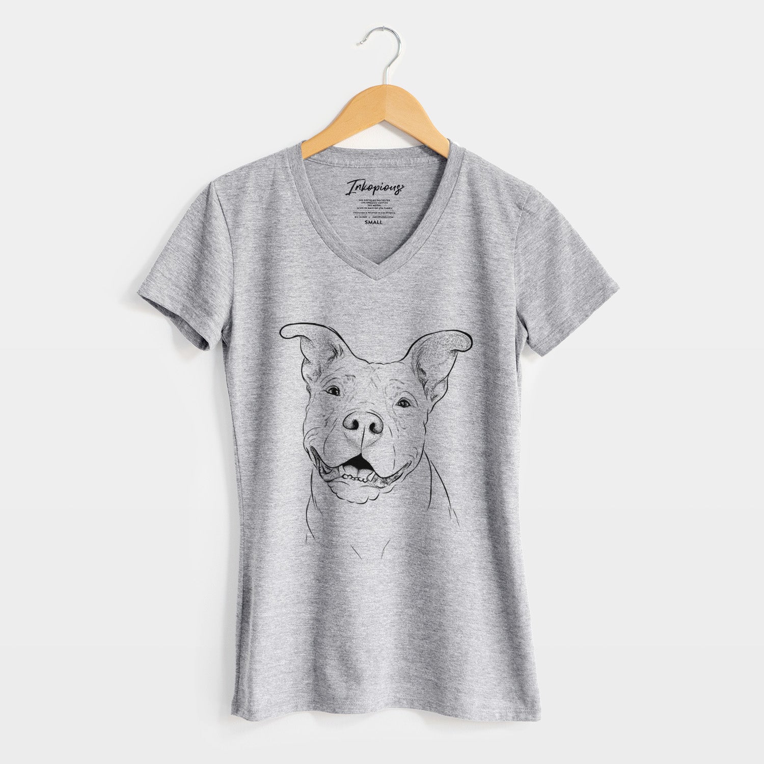 Bare Malibu the Staffordshire Terrier/Pitbull Mix - Women's V-neck Shirt