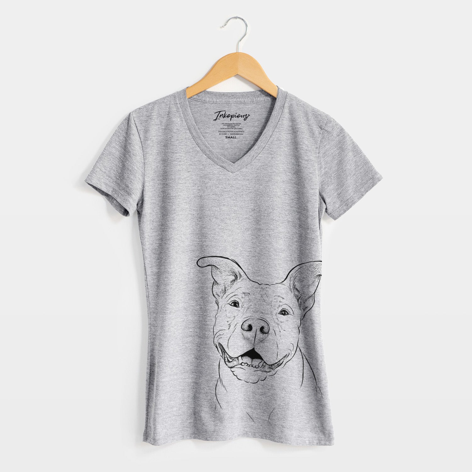 Bare Malibu the Staffordshire Terrier/Pitbull Mix - Women's V-neck Shirt