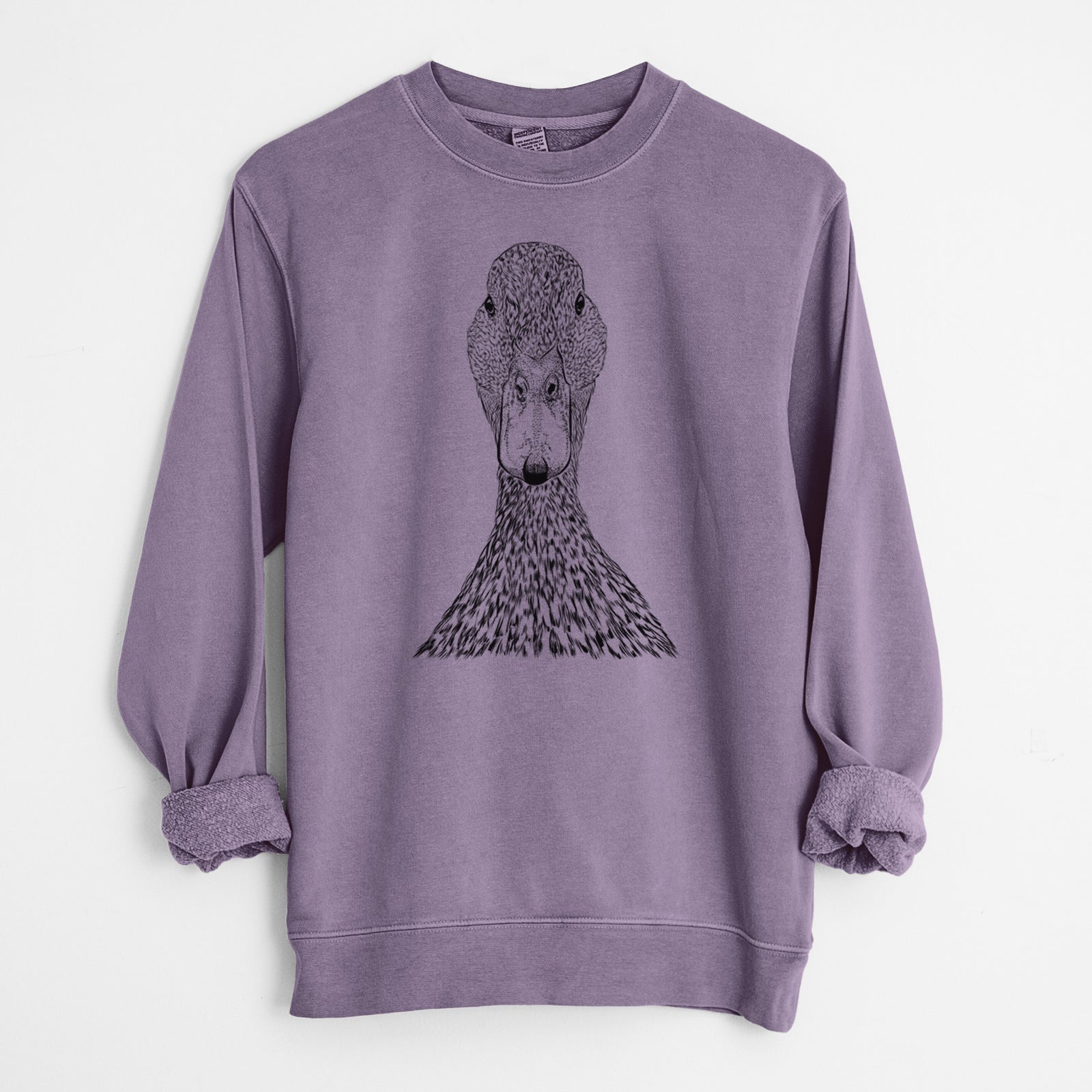 Bare Marge the Mallard Duck - Unisex Pigment Dyed Crew Sweatshirt