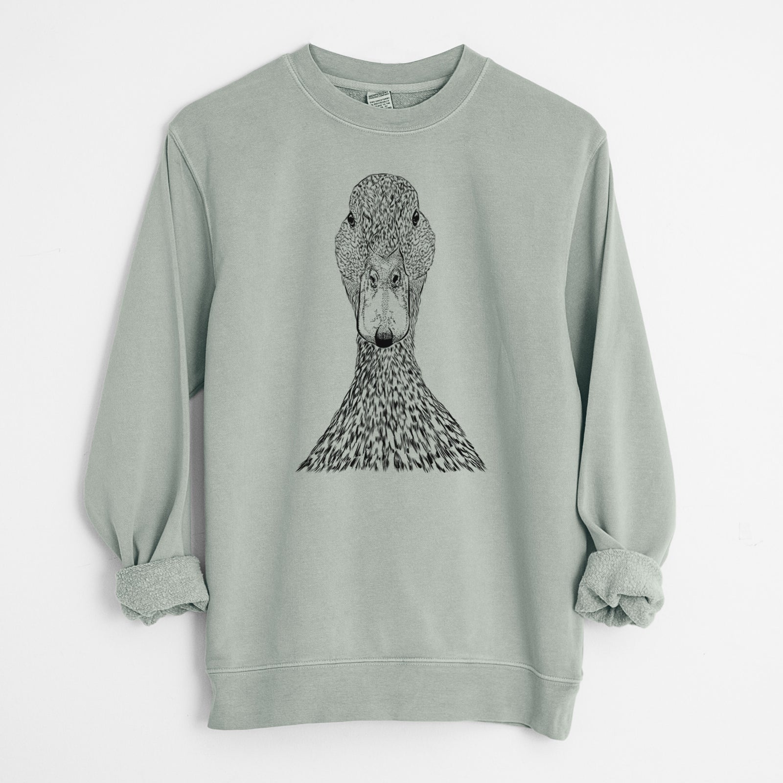 Bare Marge the Mallard Duck - Unisex Pigment Dyed Crew Sweatshirt