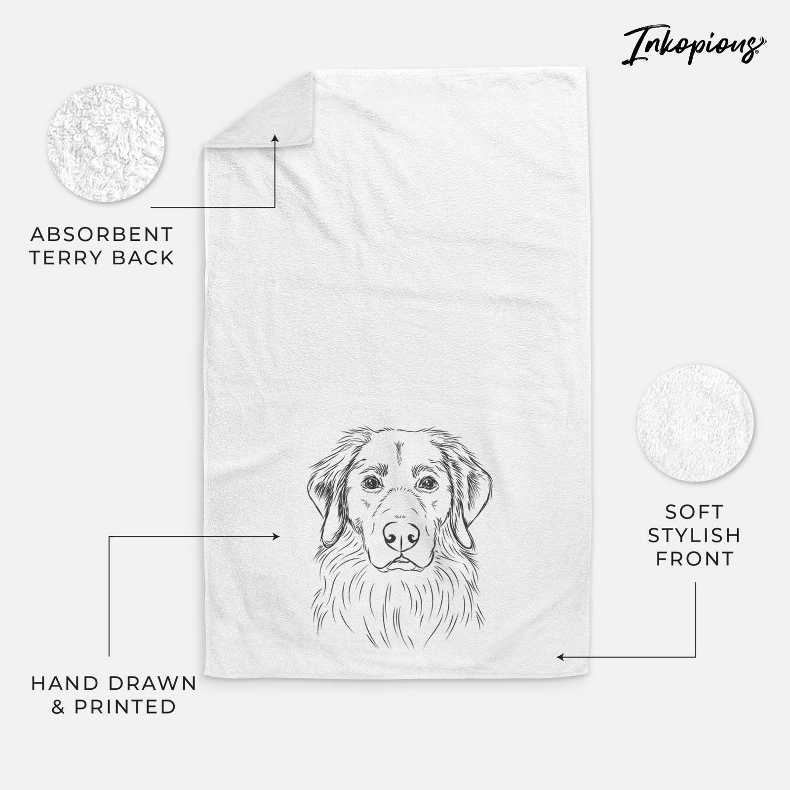 Marley the Golden Retriever Decorative Hand Towel