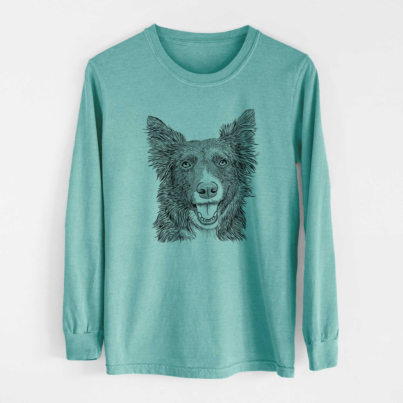 Bare Marti the Border Collie - Heavyweight 100% Cotton Long Sleeve