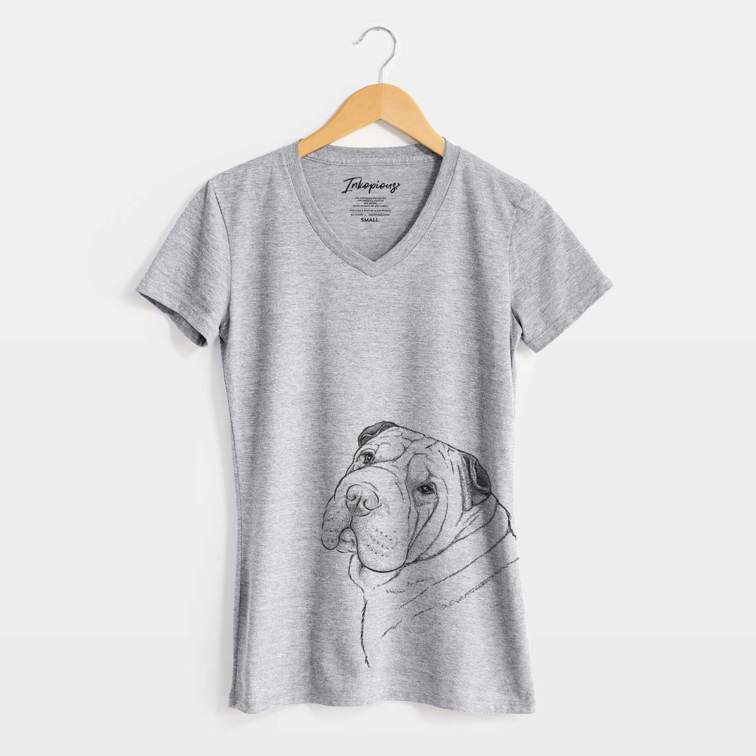 Bare Maximus the Shar Pei - Women's V-neck Shirt