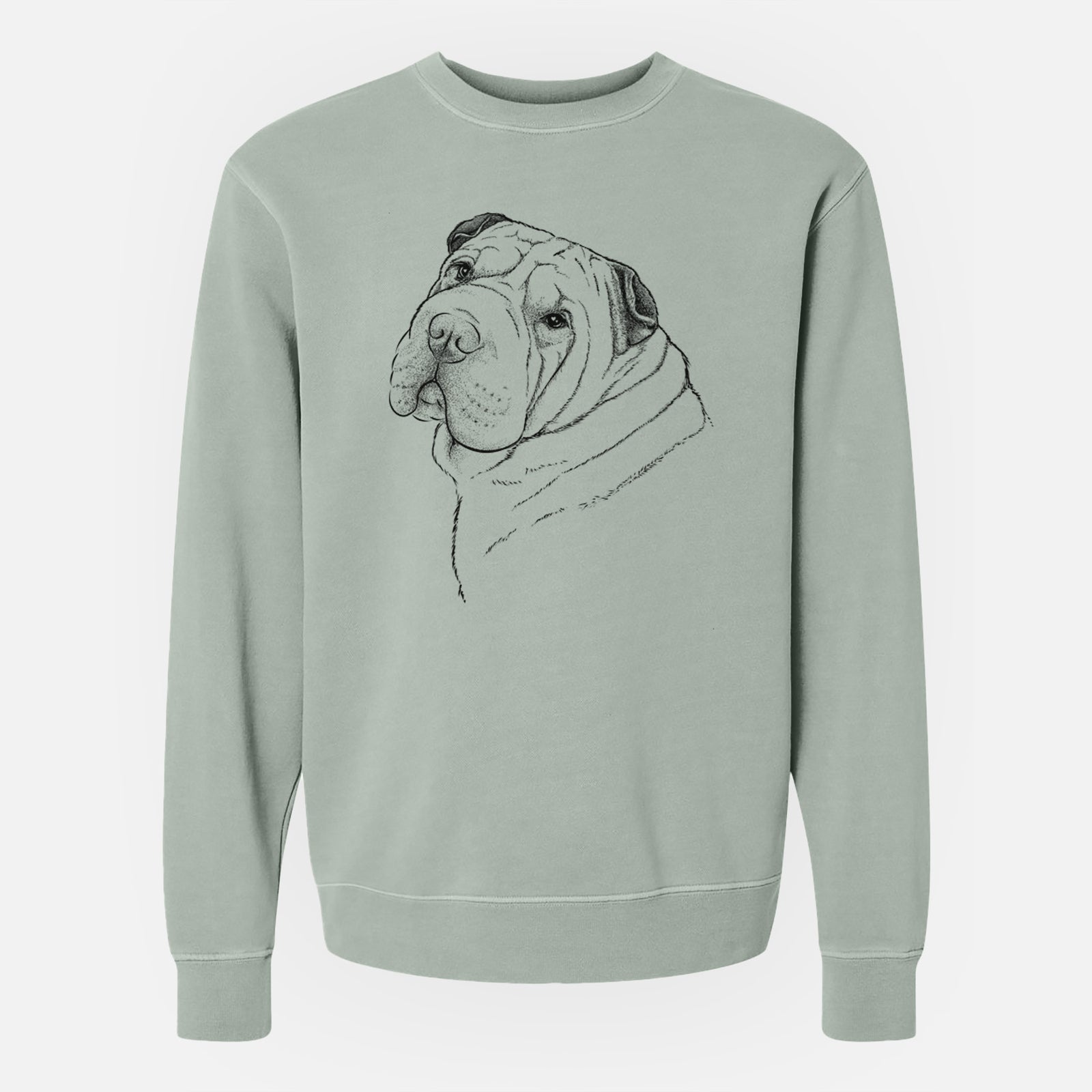 Bare Maximus the Shar Pei - Unisex Pigment Dyed Crew Sweatshirt
