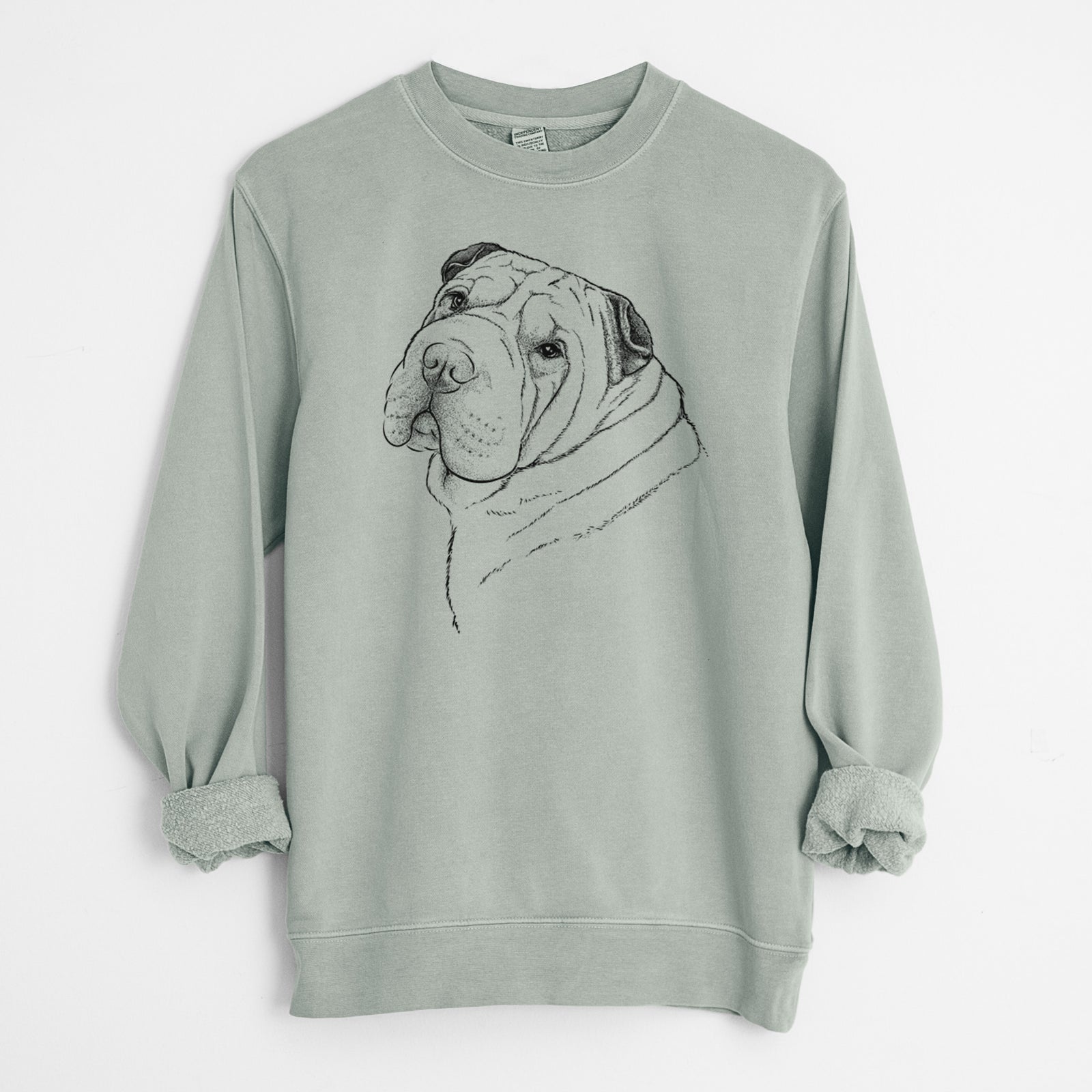 Bare Maximus the Shar Pei - Unisex Pigment Dyed Crew Sweatshirt