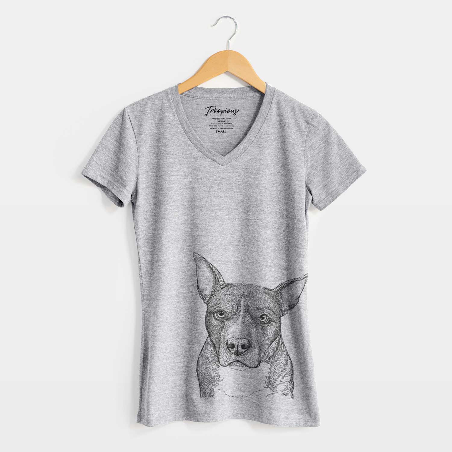 Bare Mercy the Pitbull - Women's V-neck Shirt