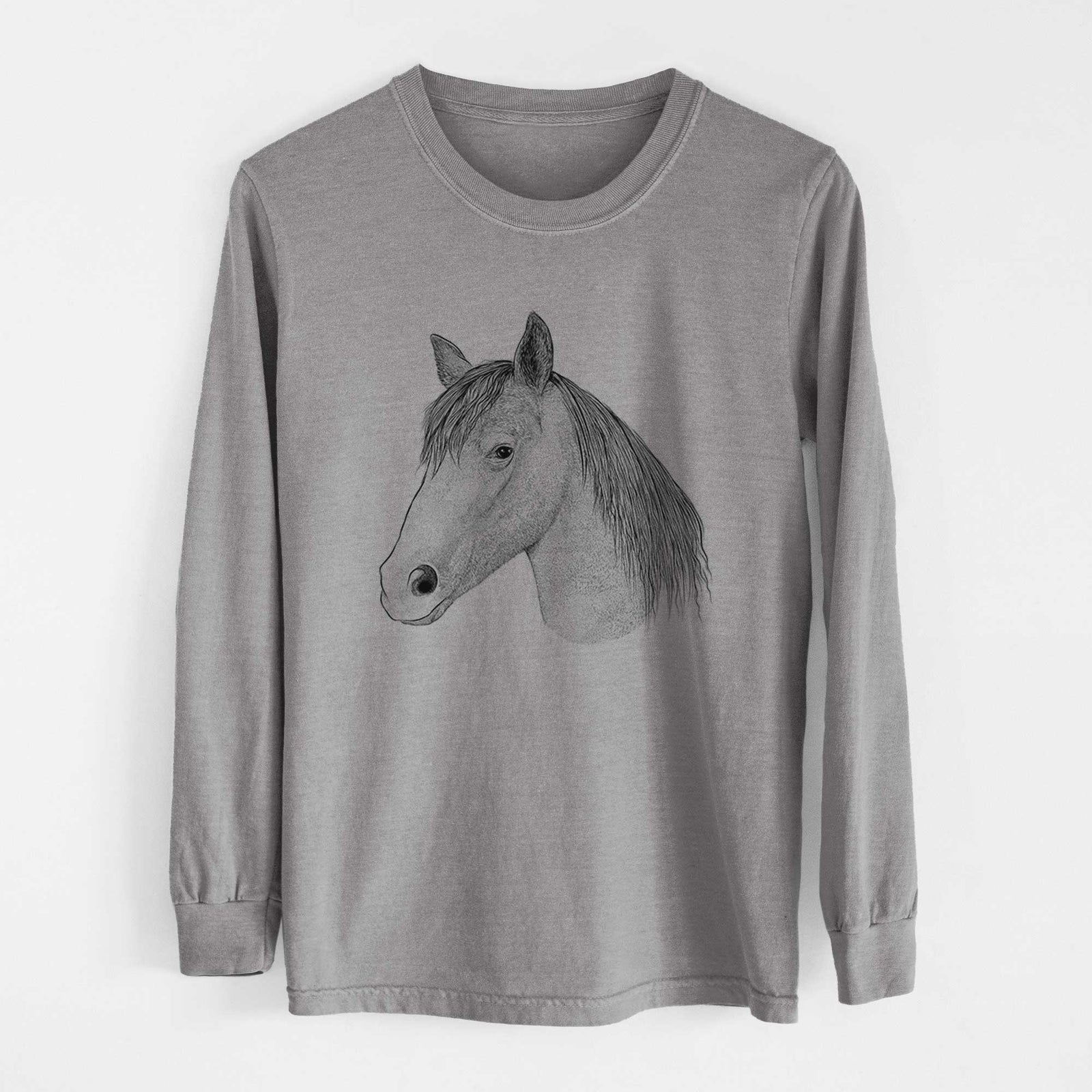 Bare Midnight the Missouri Foxtrotter Horse - Heavyweight 100% Cotton Long Sleeve