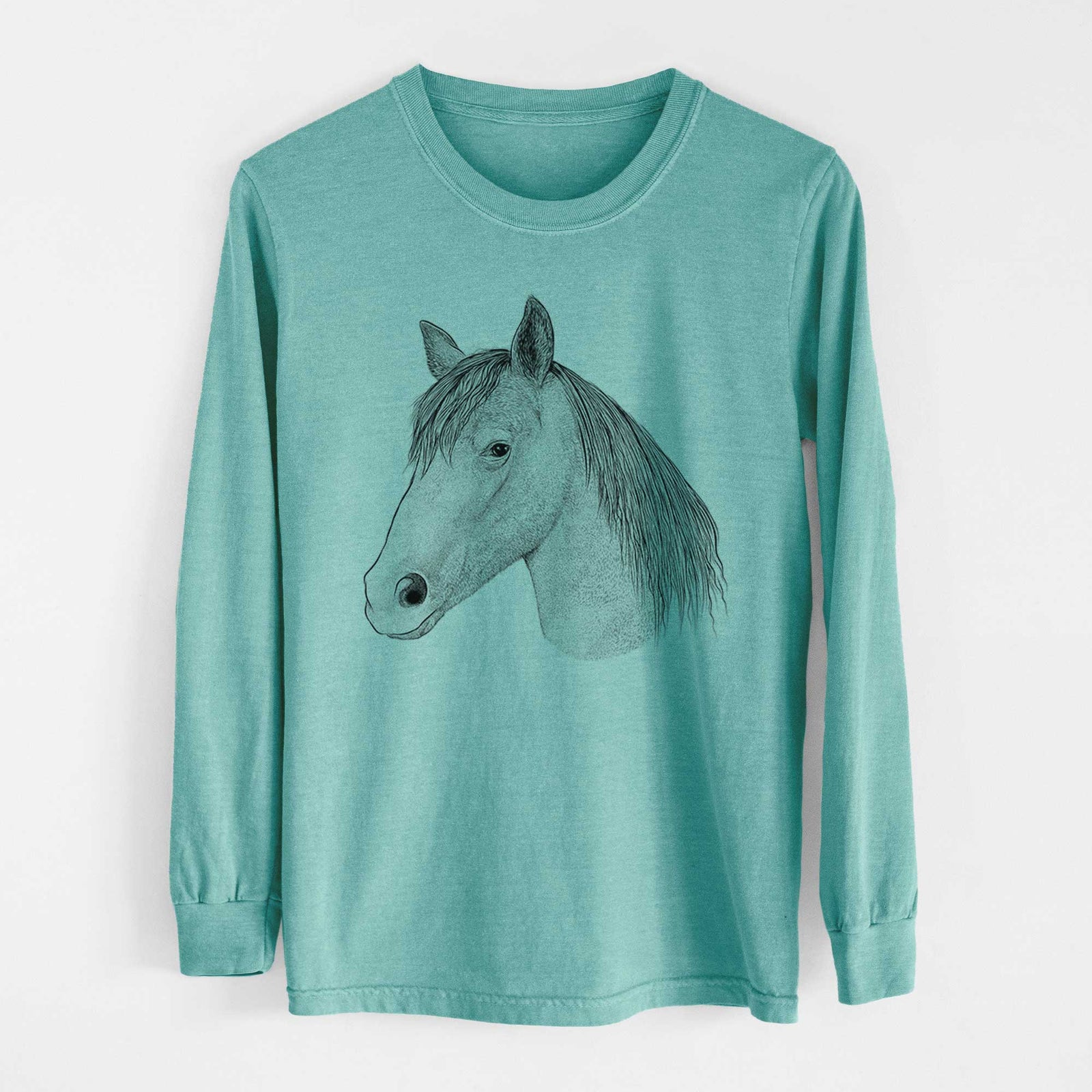 Bare Midnight the Missouri Foxtrotter Horse - Heavyweight 100% Cotton Long Sleeve