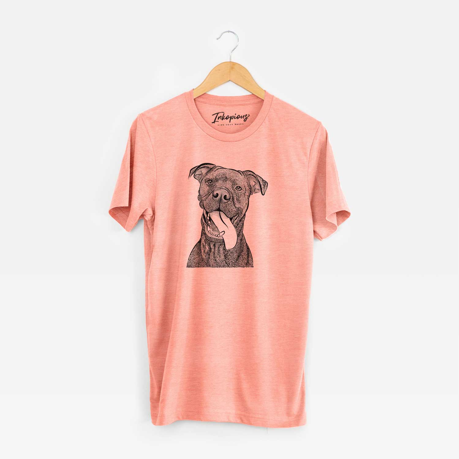 Hand-drawn sketch of Mikey the Boxador on a Sunset Unisex crewneck
