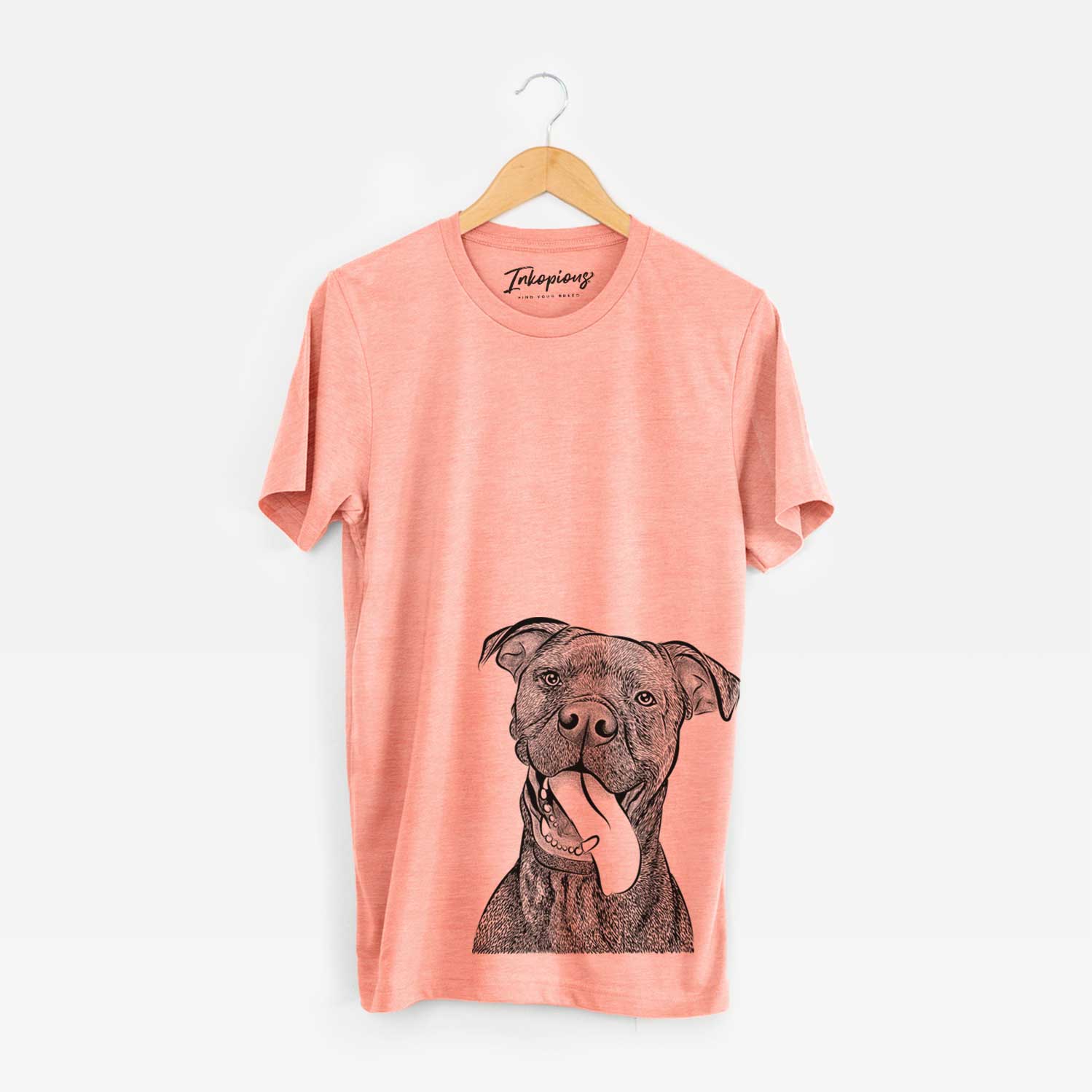 Hand-drawn sketch of Mikey the Boxador on a Sunset Unisex crewneck