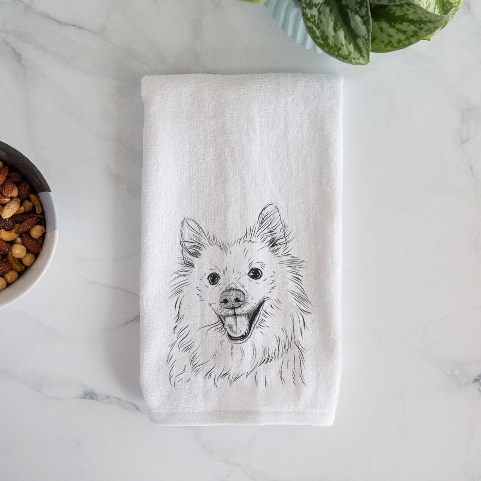 Miki the American Eskimo Decorative Hand Towel