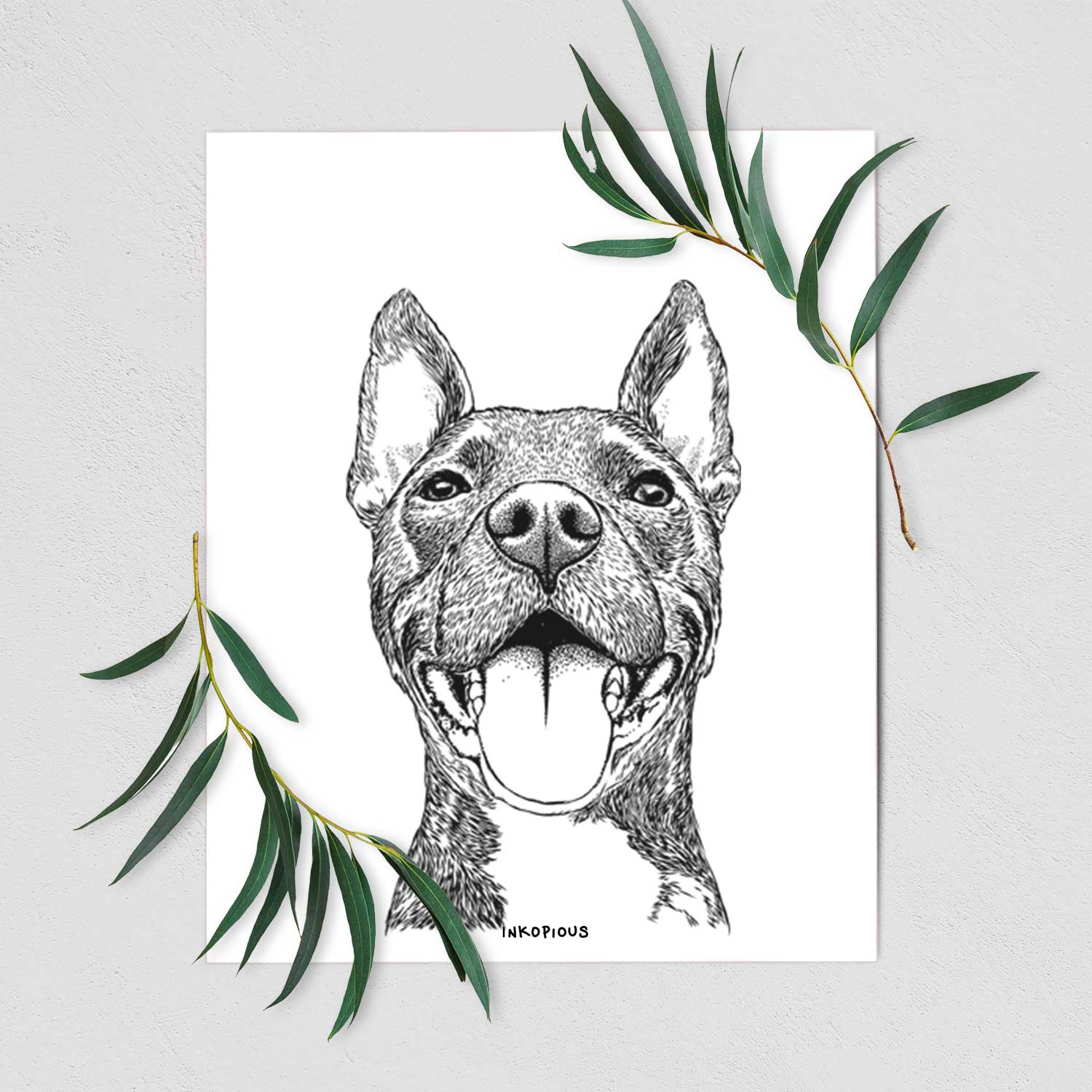 Milo the Pitbull Mix Art Print
